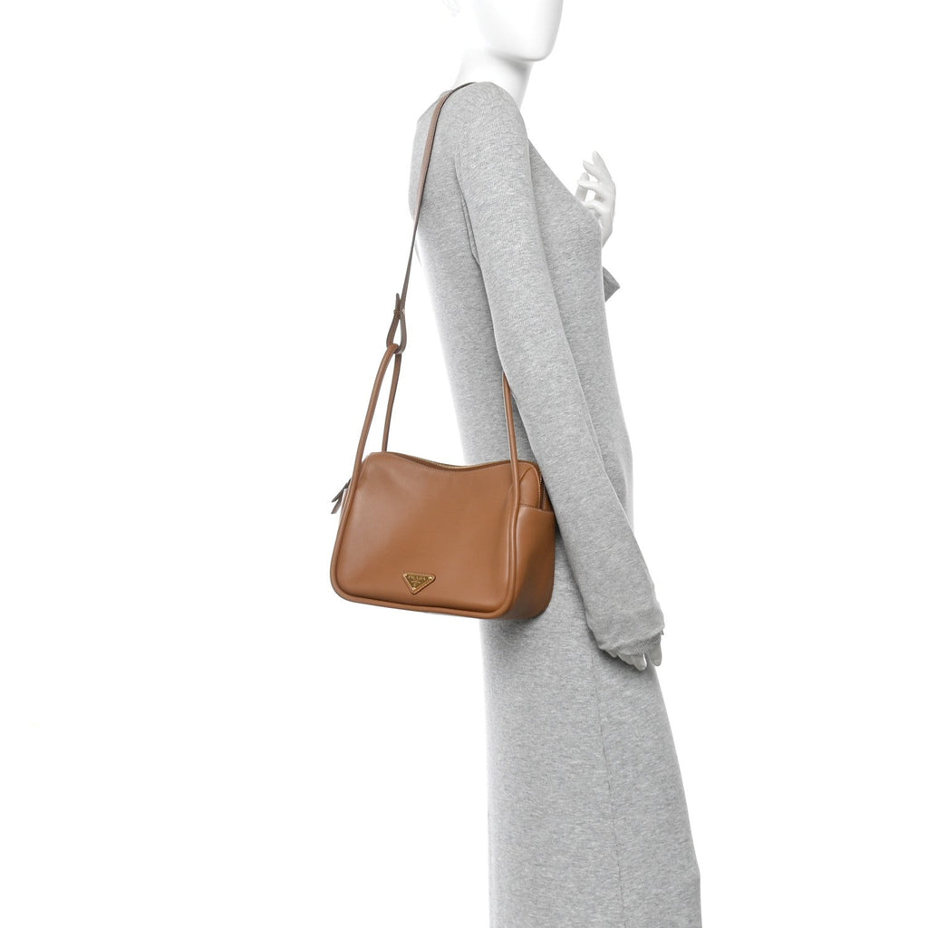 Soft Calfskin Darling Shoulder Bag Caramel