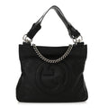 Sakai Be Green Calfskin Diagonal Stitched Small Blondie Tote Black