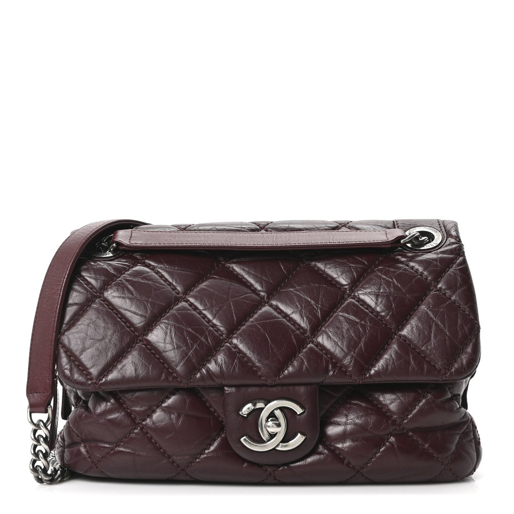 Aged Calfskin Medium New Portobello Flap Burgundy