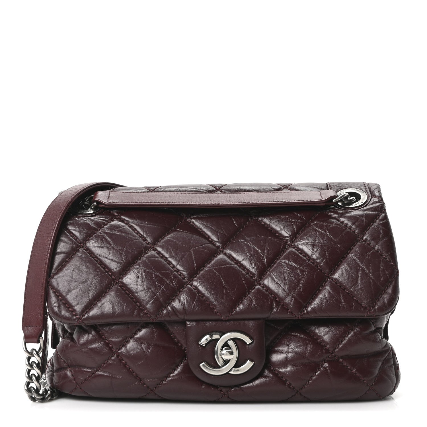 Aged Calfskin Medium New Portobello Flap Burgundy
