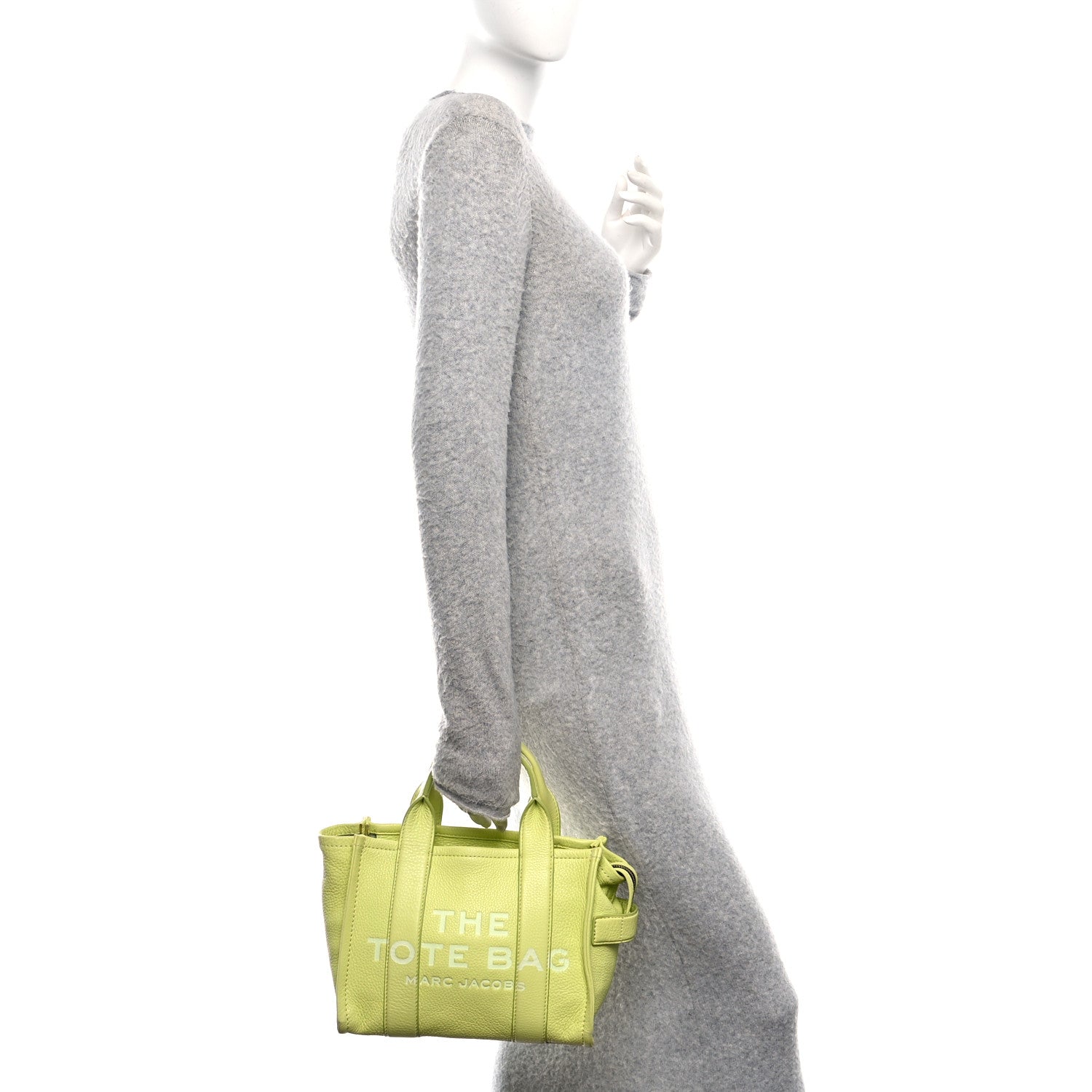 Grained Calfskin Small The Tote Bag Limoncello