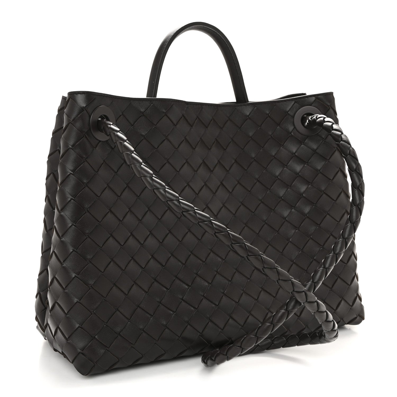 Nappa Intrecciato Medium Andiamo Shoulder Bag Fondant