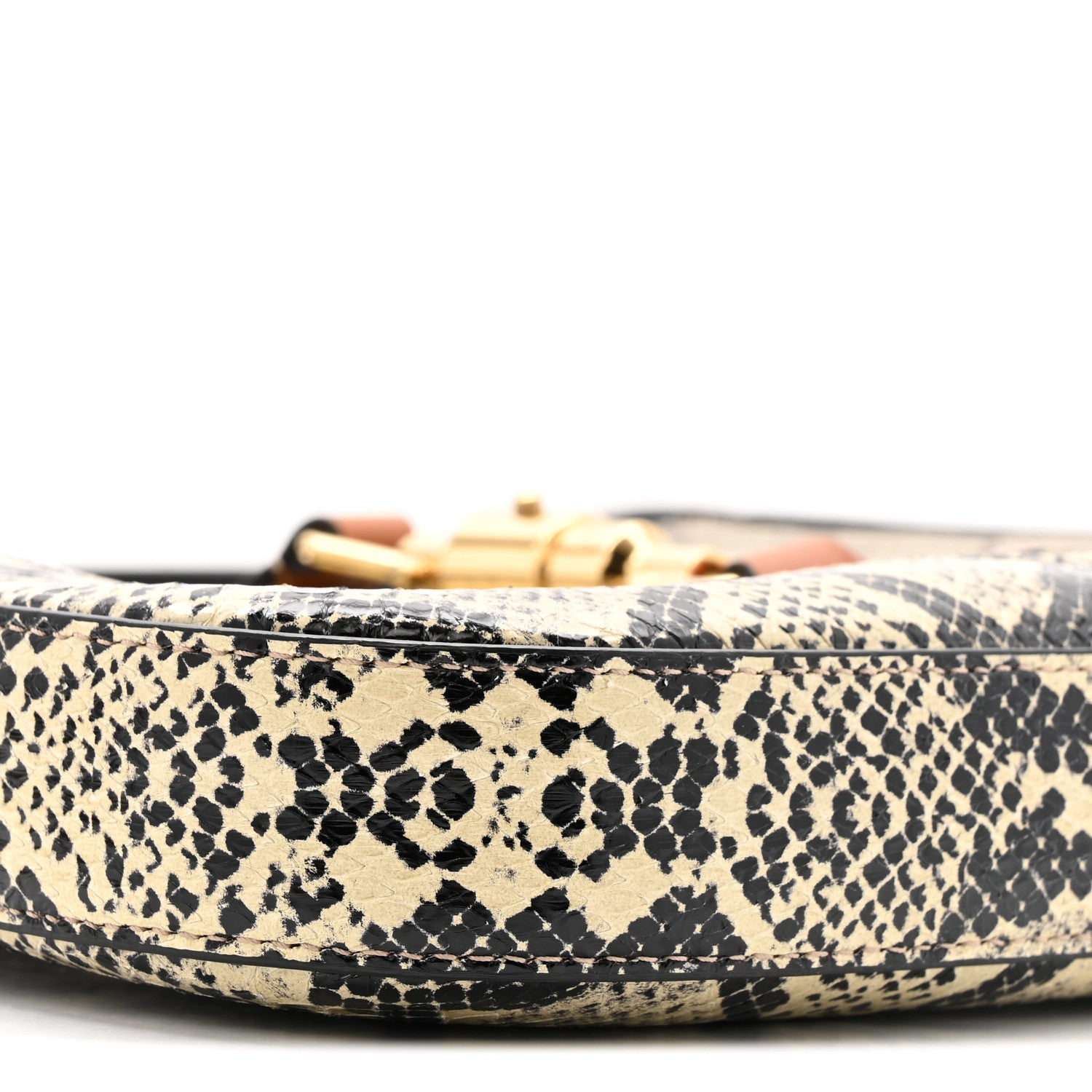 GG Supreme Monogram Snakeskin Small Jackie 1961 Hobo Beige Ebony