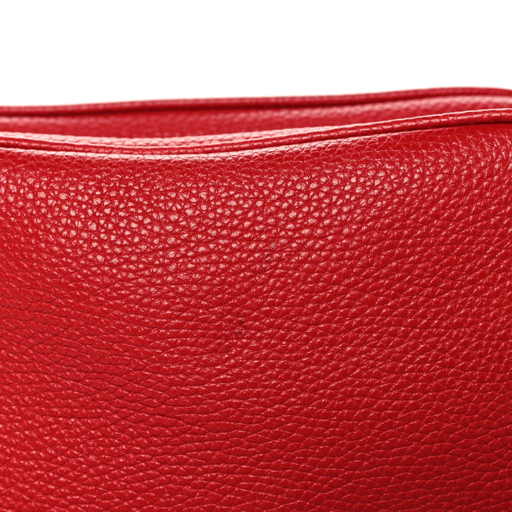 Pebbled Calfskin Small Soho Disco Bag Tabasco Red