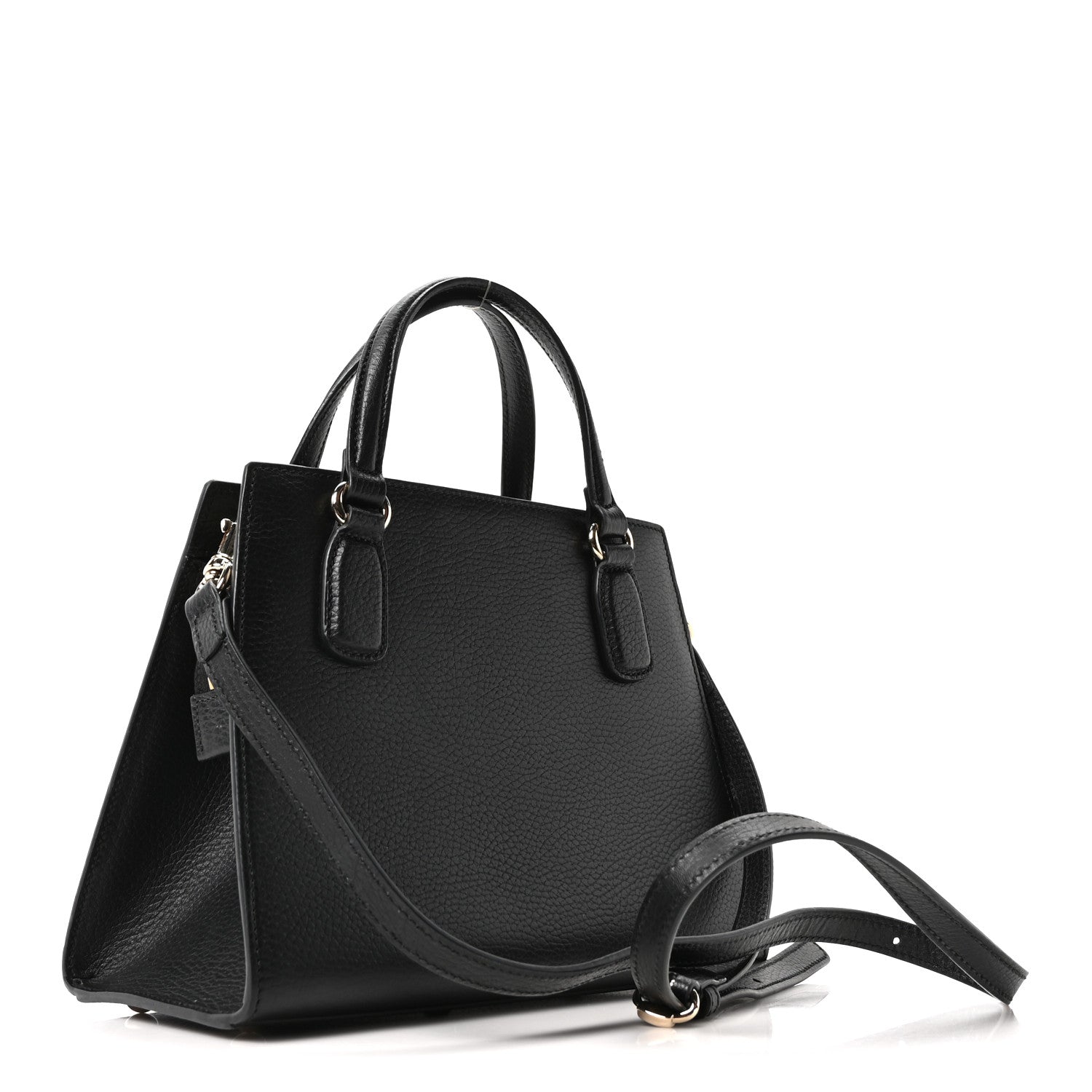 Dollar Calfskin Medium Soho Top Handle Satchel Black