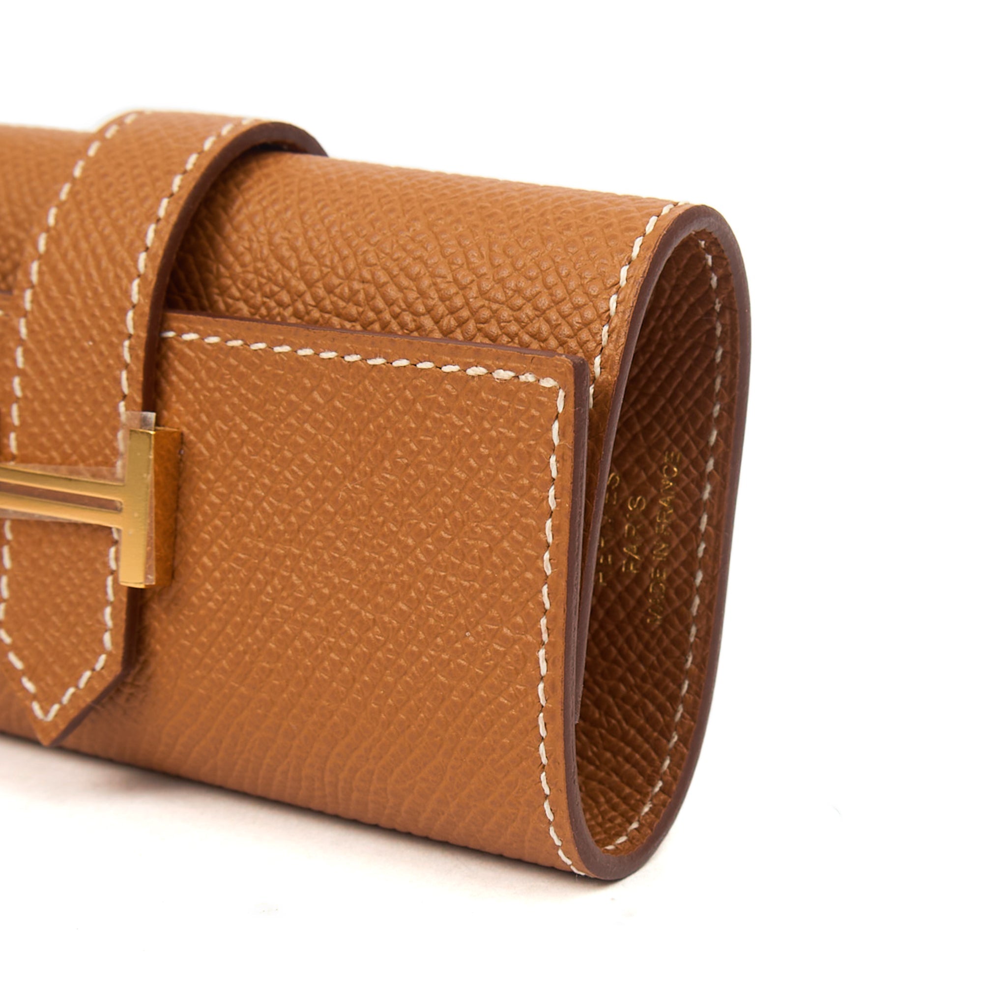 Hermes Wallet Bearn Four Key Holder in Gold, Epsom Leather