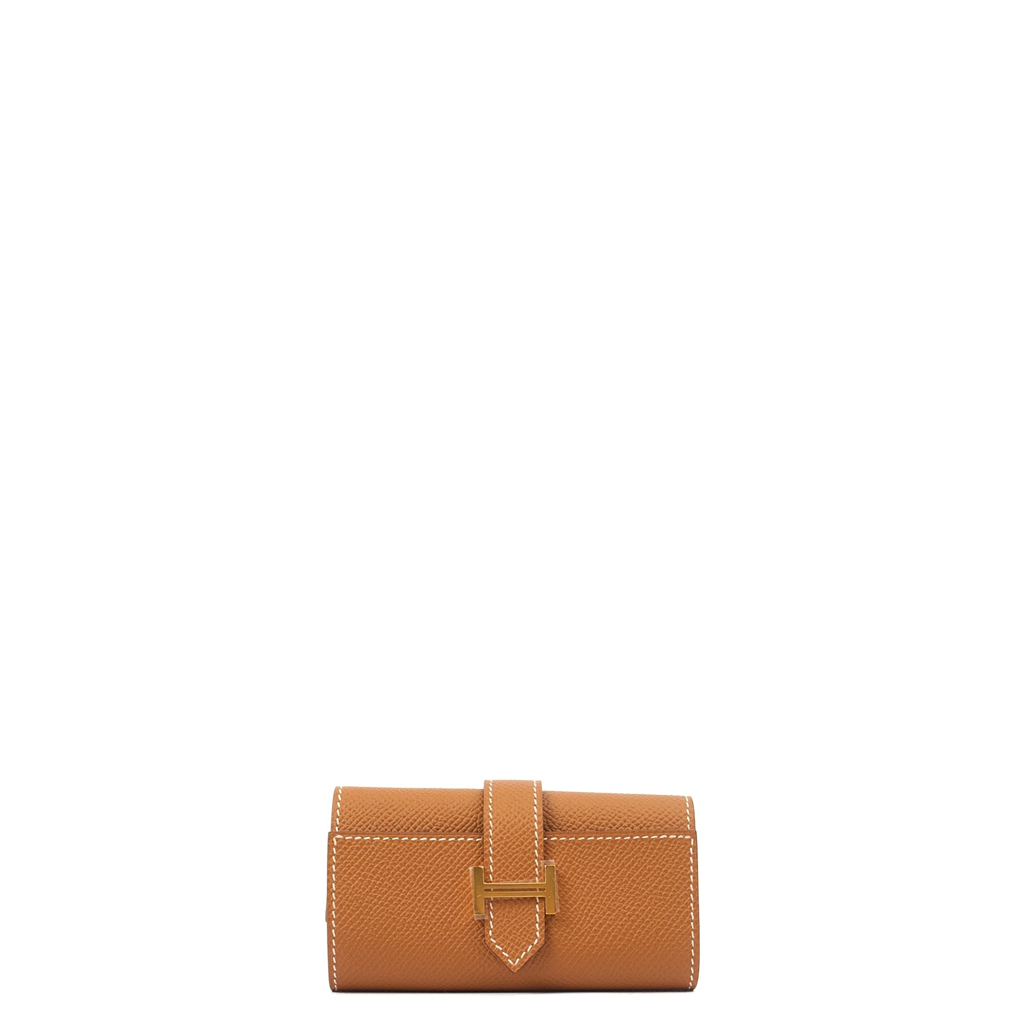 Hermes Wallet Bearn Four Key Holder in Gold, Epsom Leather