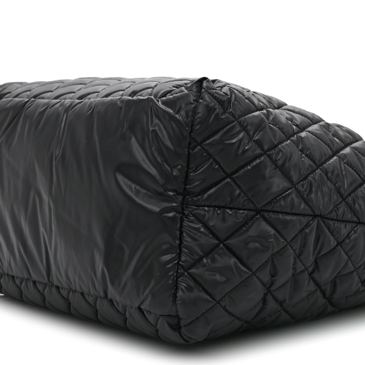 Nylon Quilted Large Coco Cocoon Tote Black