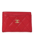 Lambskin Quilted  Holder Red