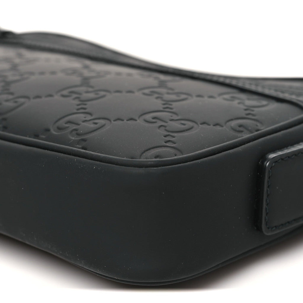 Rubber Effect Monogram GG Crossbody Bag Black