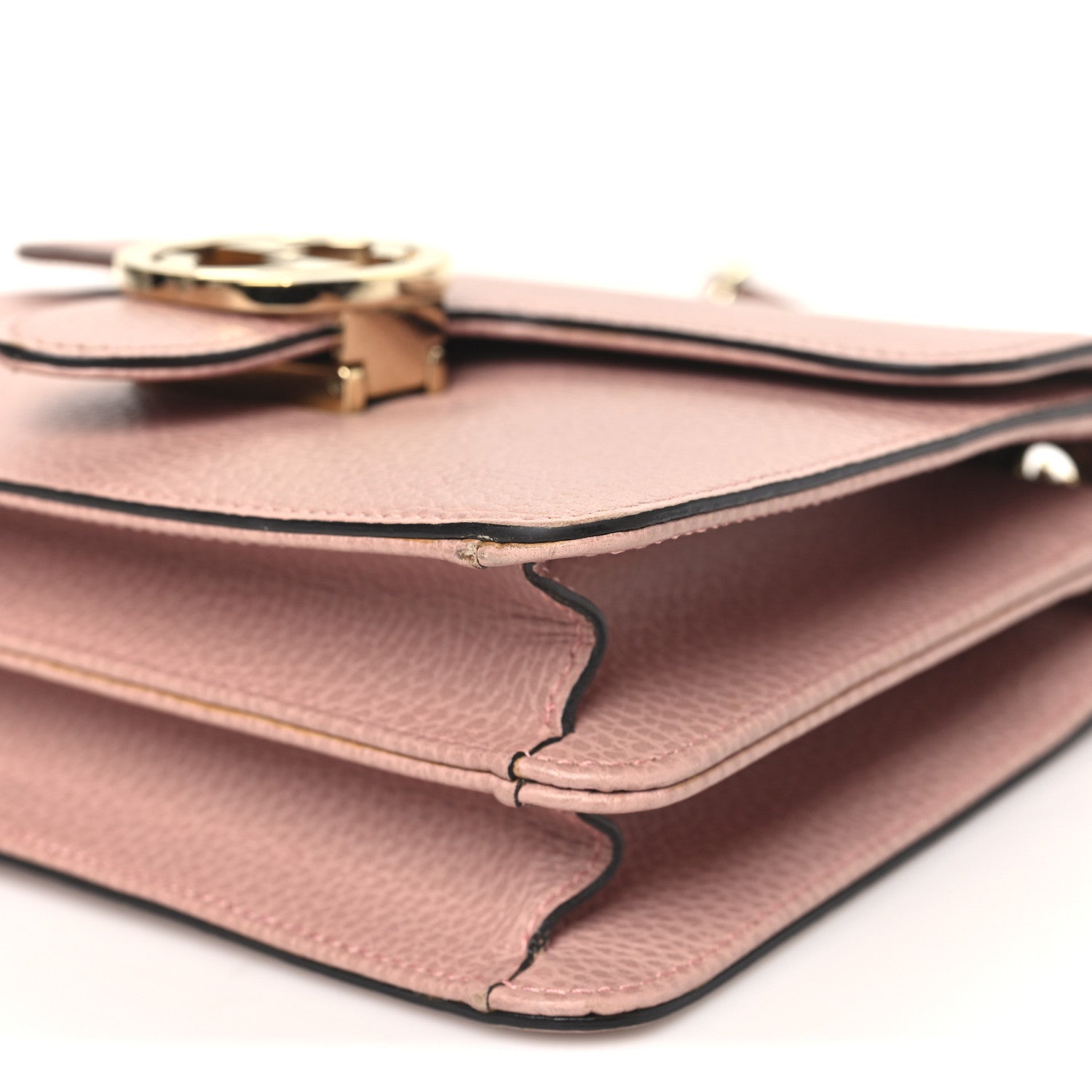 Dollar Calfskin Small Interlocking G Shoulder Bag Soft Pink