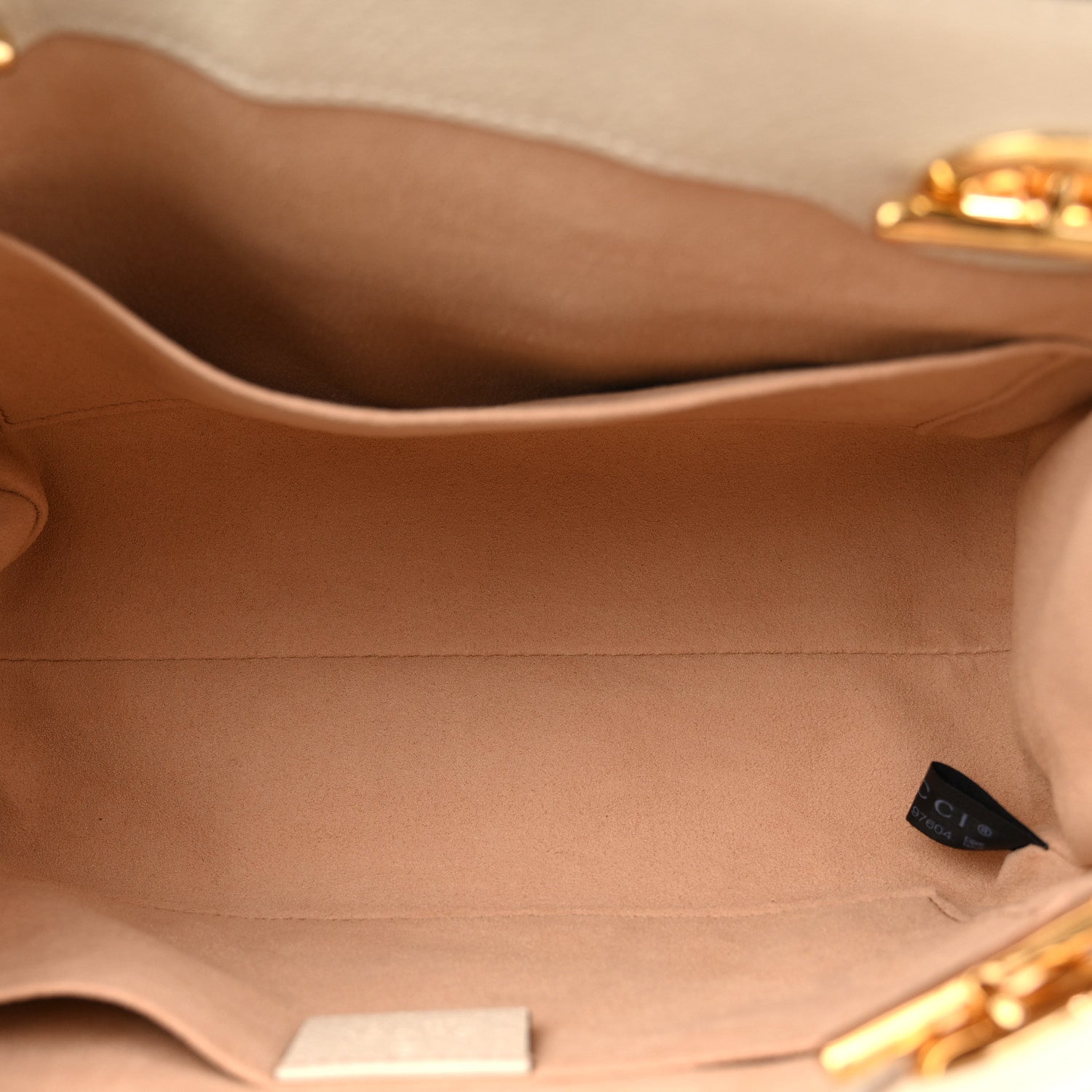 GG Supreme Monogram Flora Textured Calfskin Small Padlock Tote Beige Ebony Multicolor Mystic White
