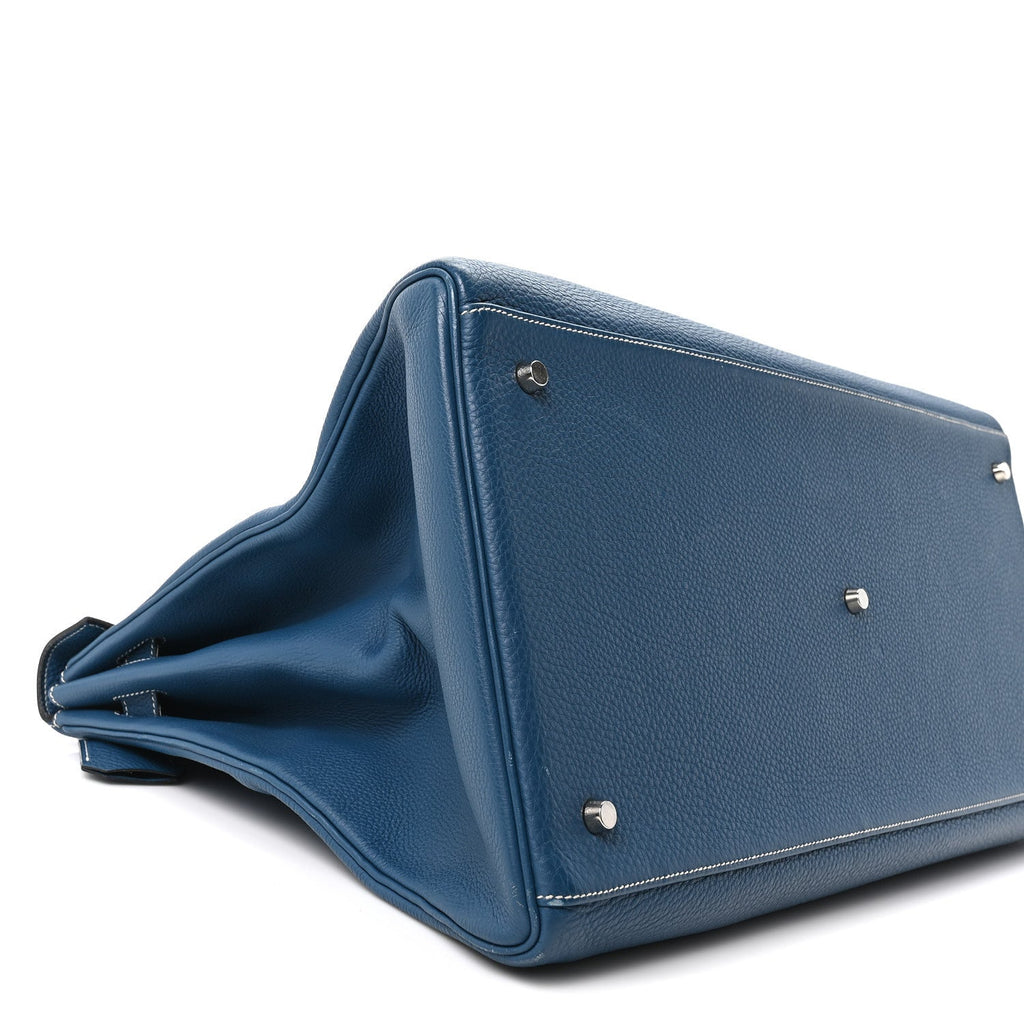 Taurillon Clemence Voyage Kelly 50  Bleu Agate