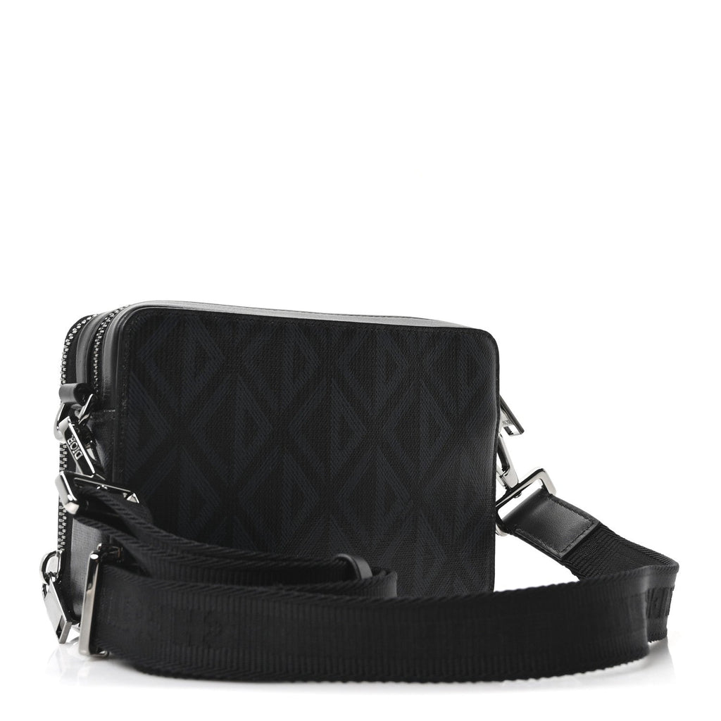 Coated Canvas CD Diamond Messenger Pouch Black