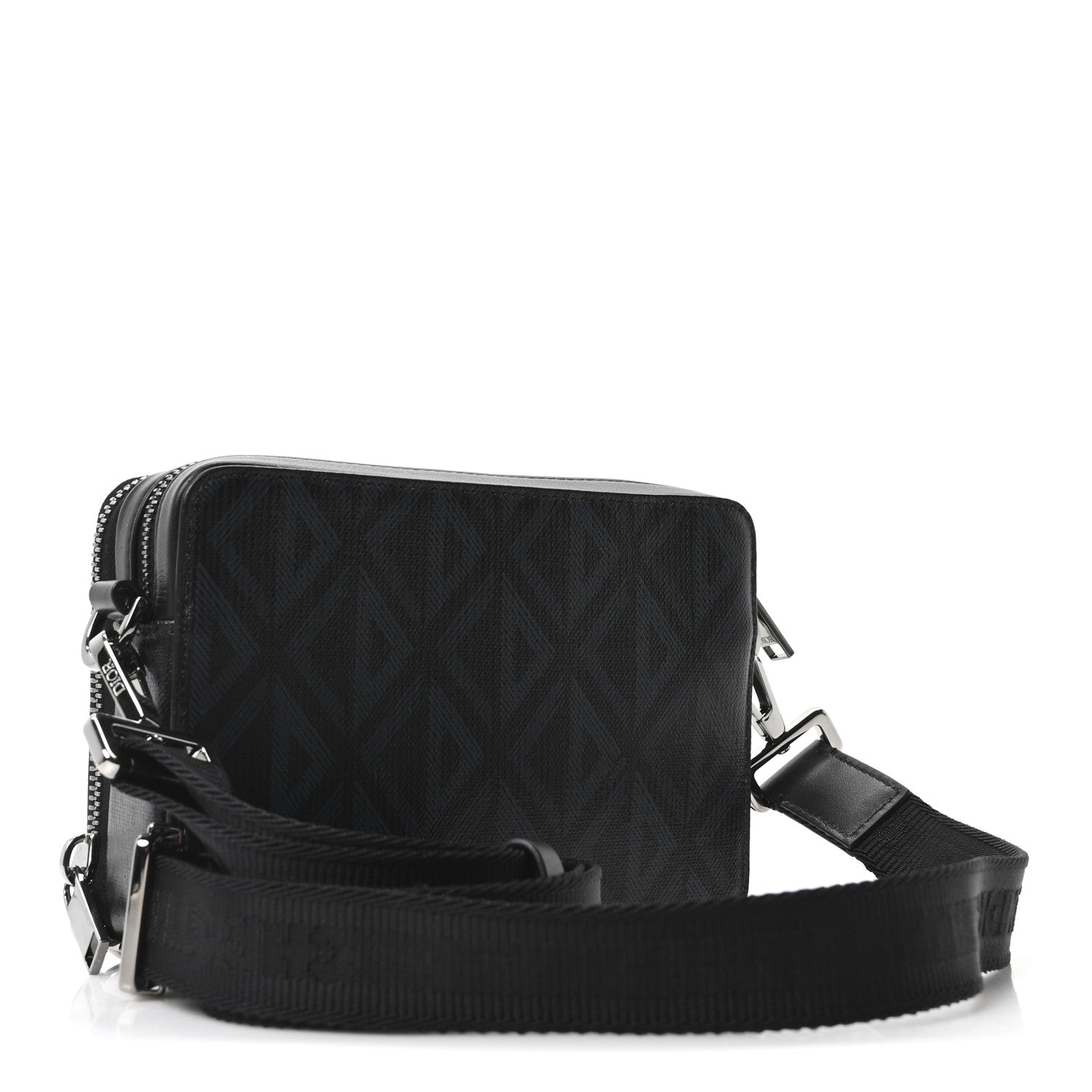 Coated Canvas CD Diamond Messenger Pouch Black