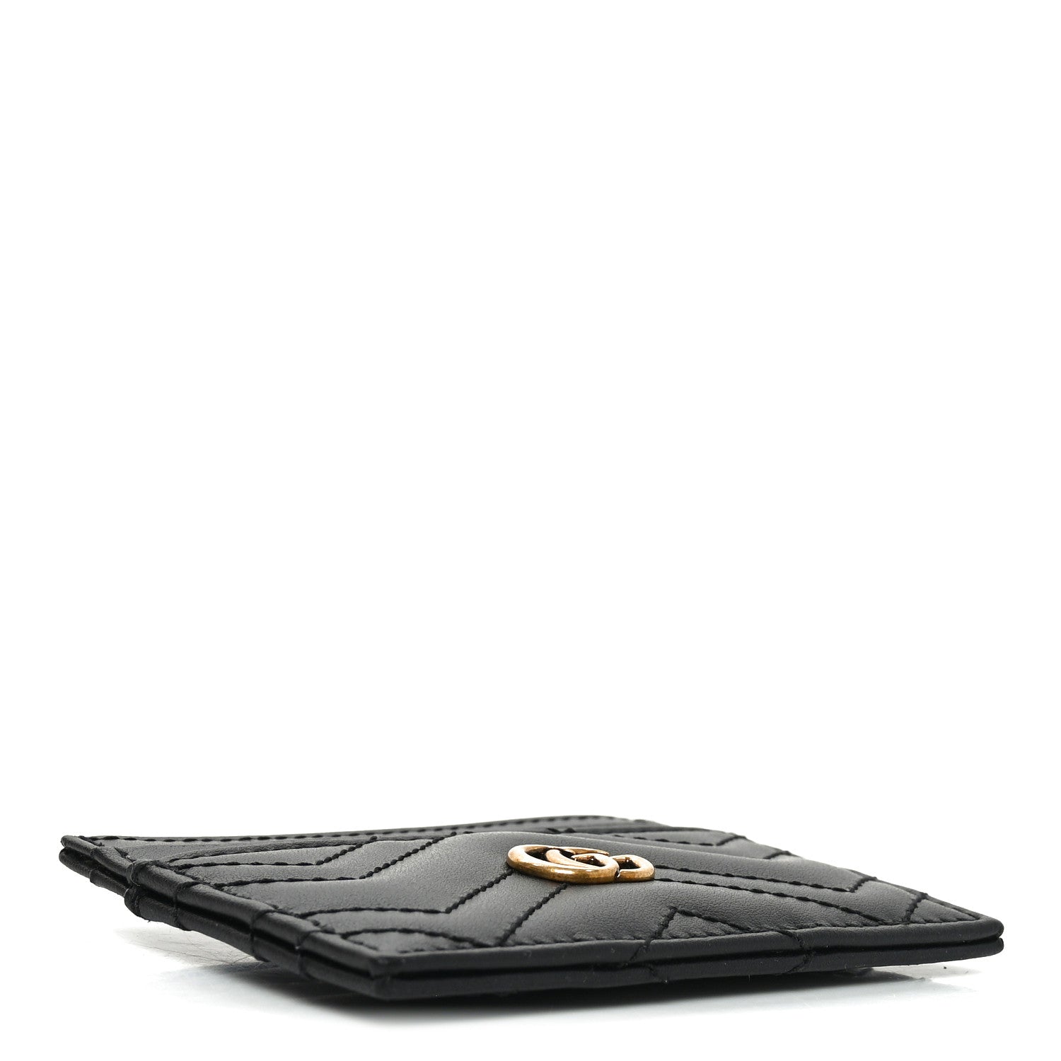 Calfskin Matelasse GG Marmont  Holder Black