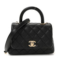 Caviar Quilted Extra Mini Coco Handle Flap Black