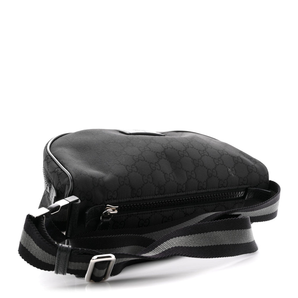 Nylon Monogram Fanny Pack Belt Bag Black