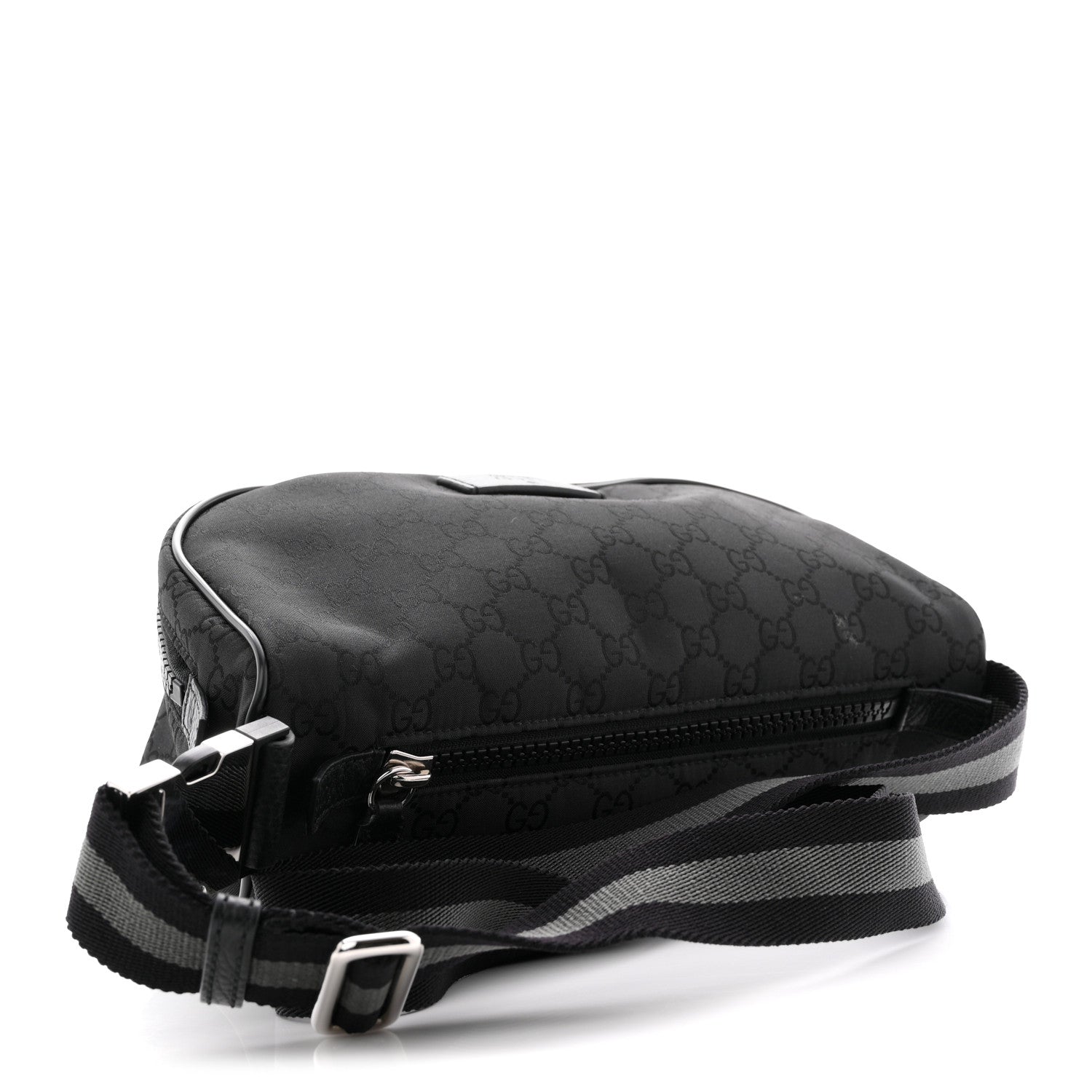 Nylon Monogram Fanny Pack Belt Bag Black