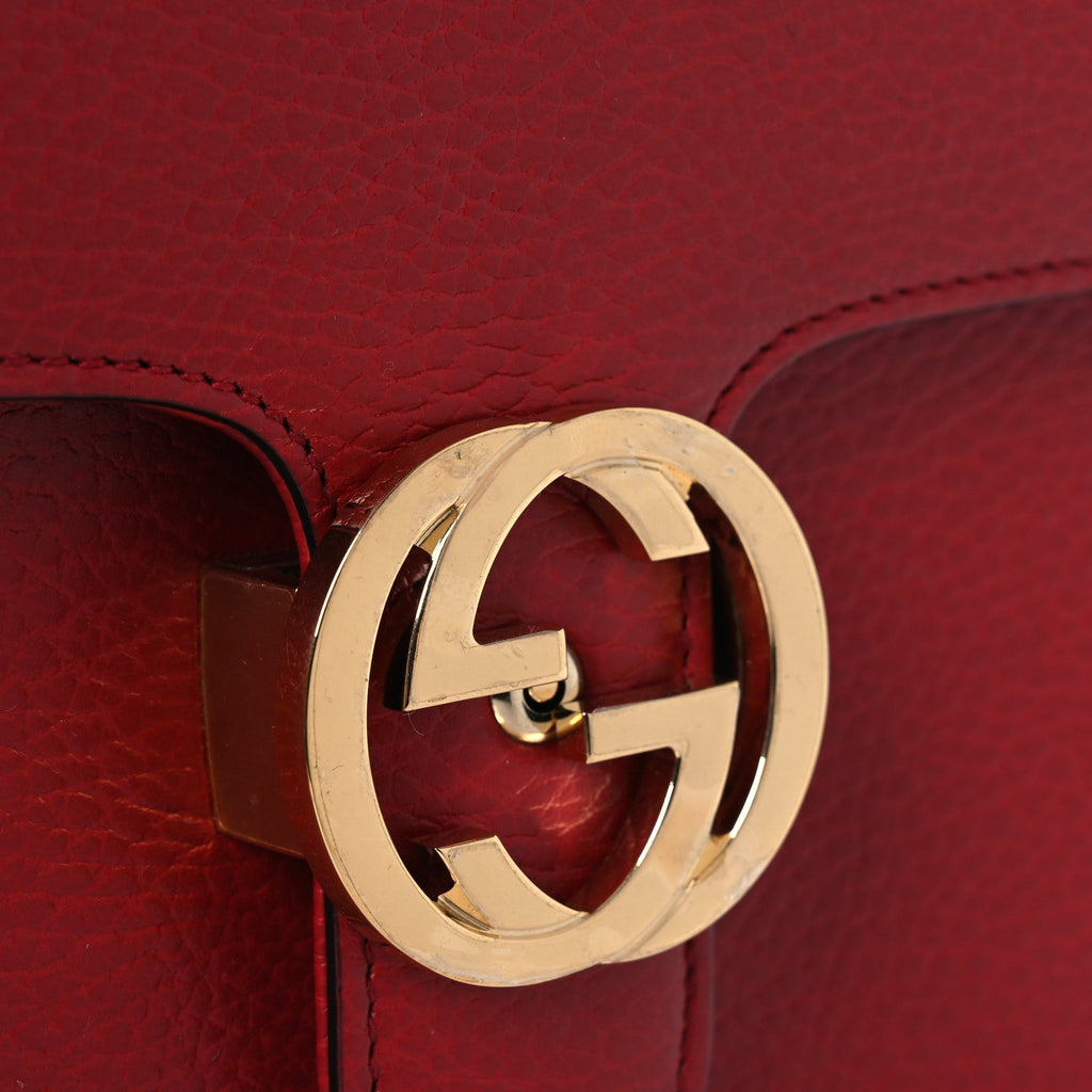 Dollar Calfskin Small Interlocking G Shoulder Bag Red