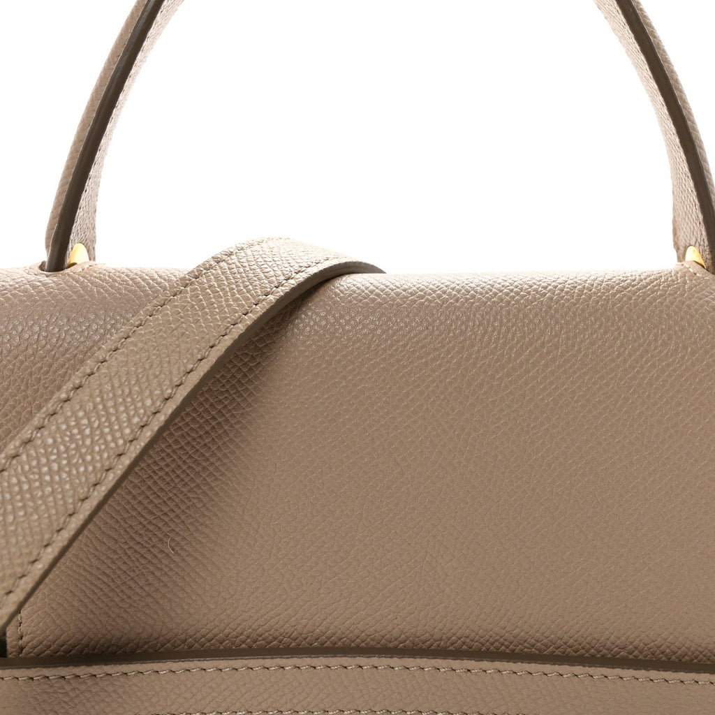 Grained Calfskin Micro Belt Bag Light Taupe