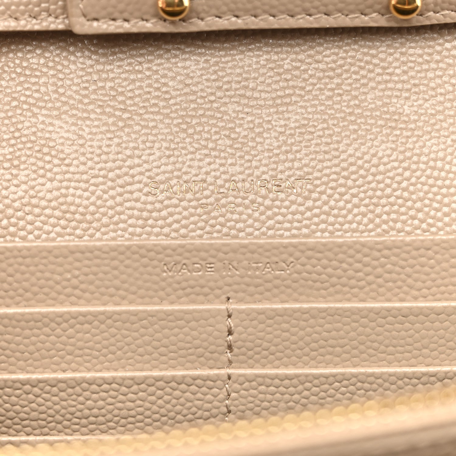 Grain De Poudre Matelasse Chevron Monogram Chain Wallet Dark Beige