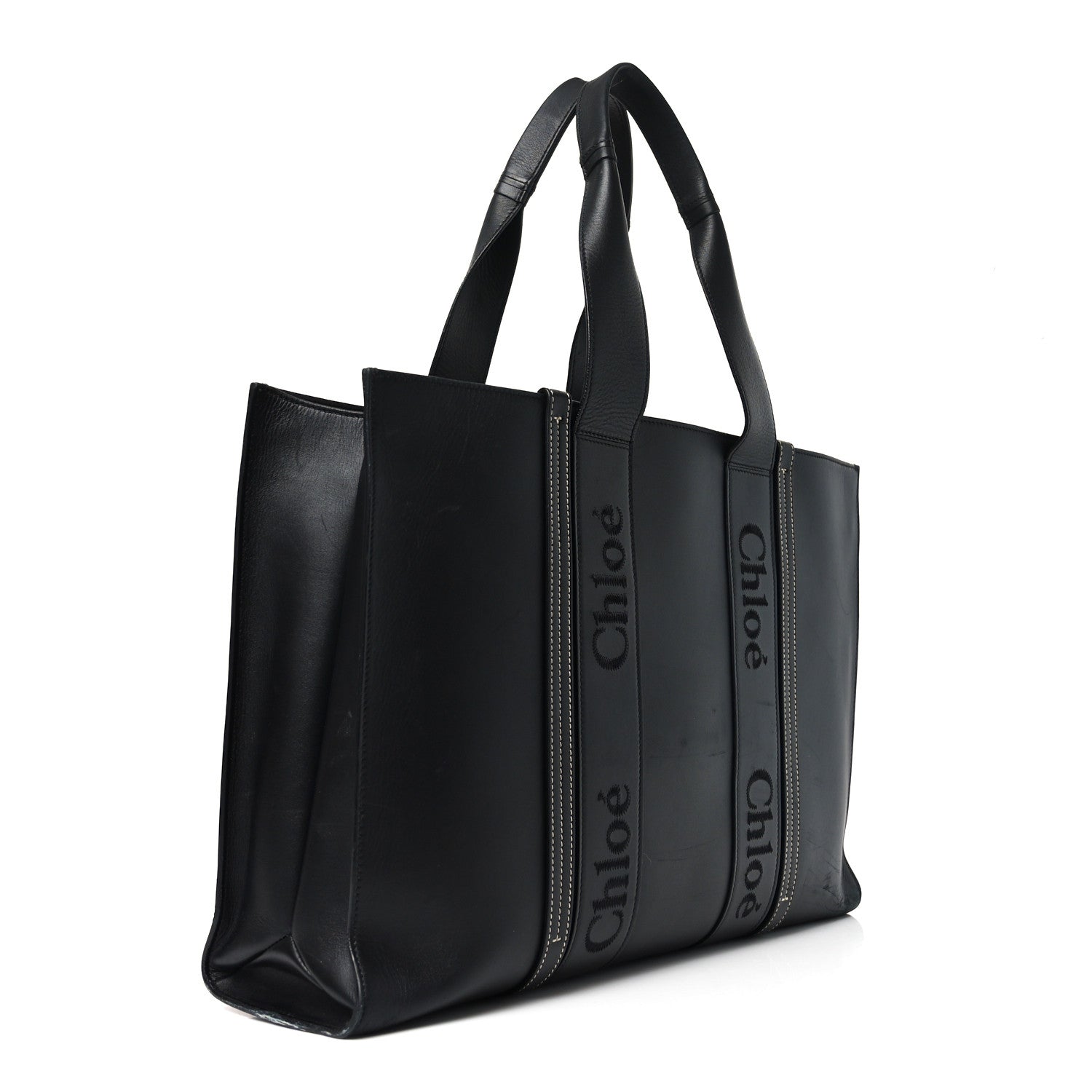 Calfskin Large Woody Tote Black