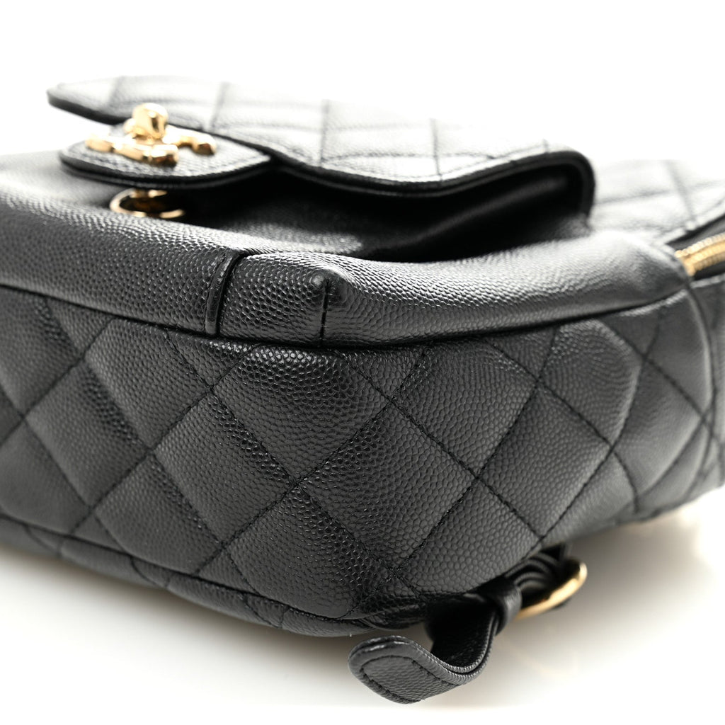 Caviar Quilted Small CC Day Backpack Black