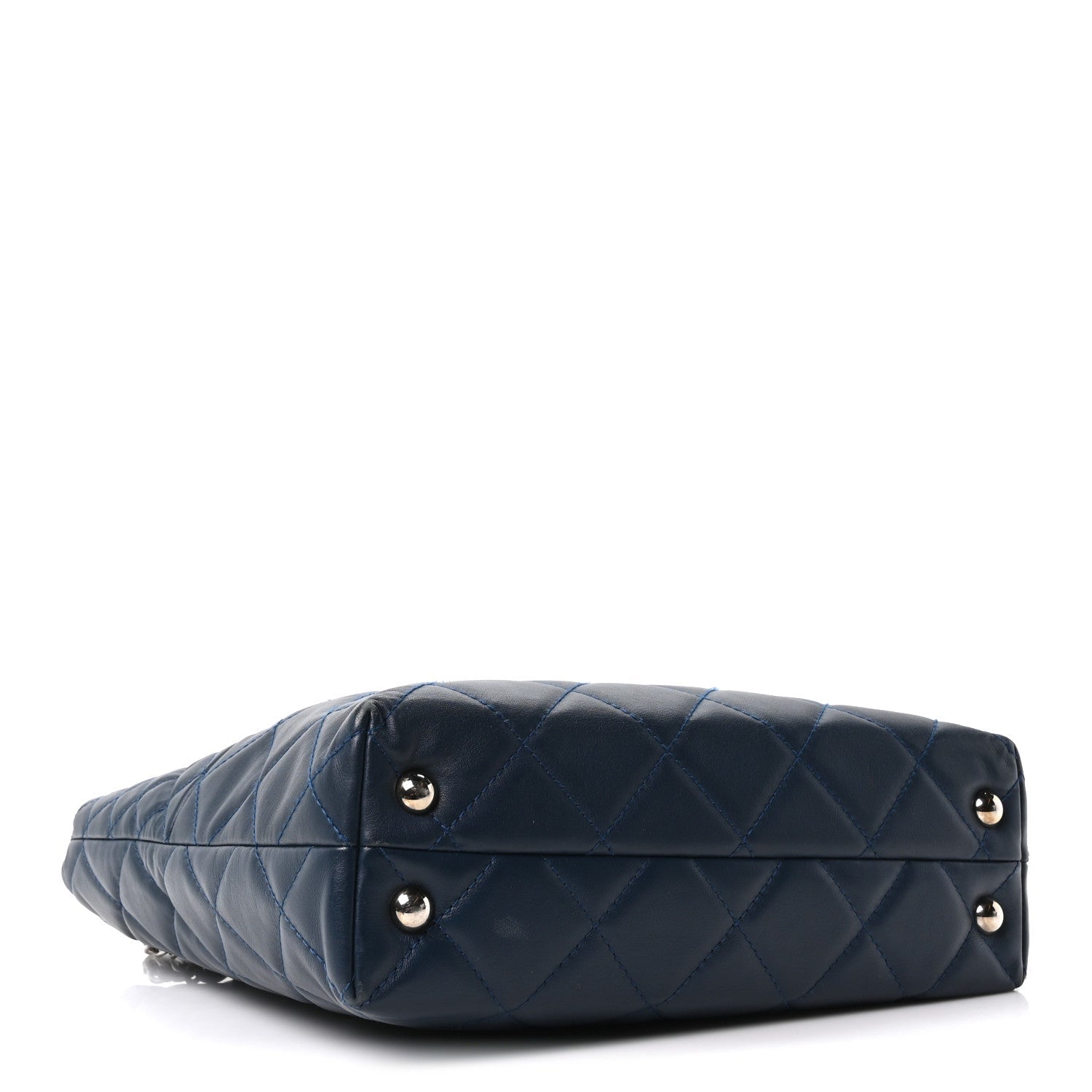 Calfskin Quilted In The Business North South Tote  Blue