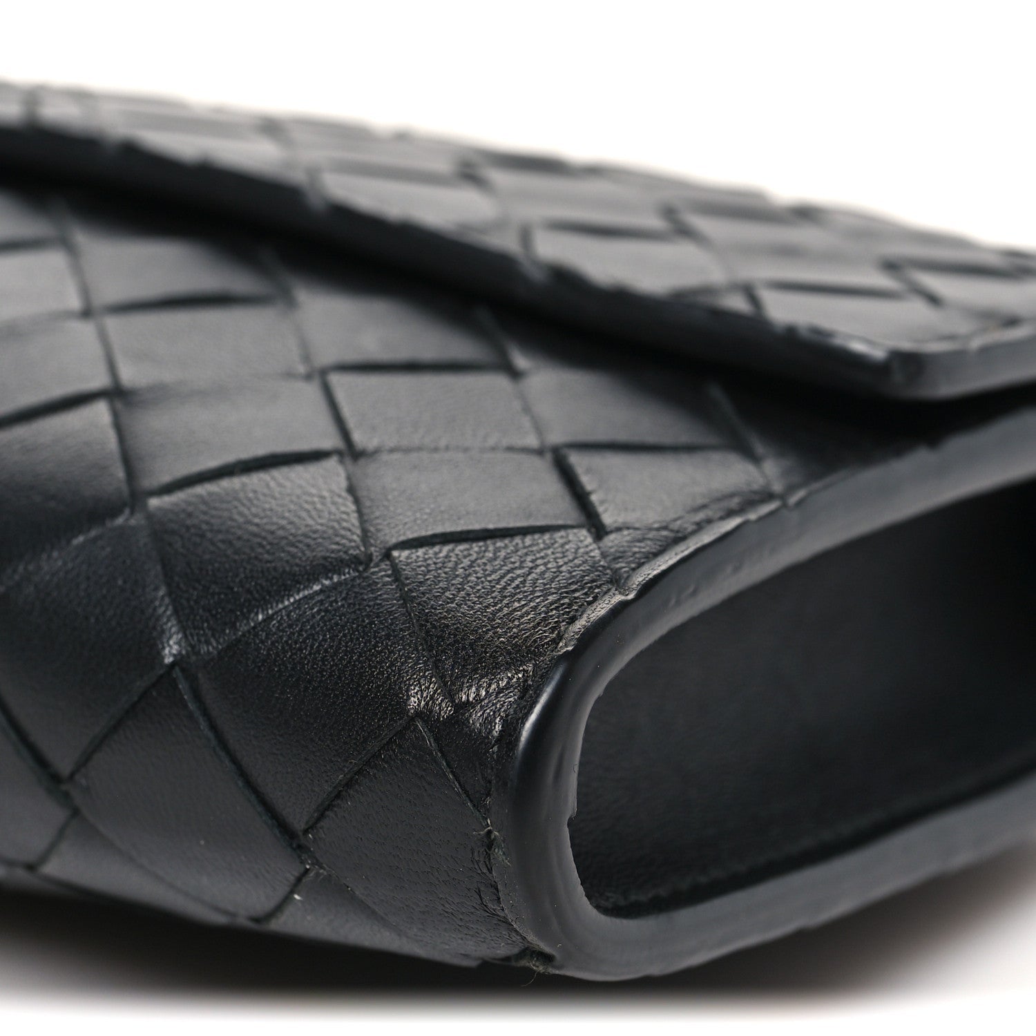 Nappa Intrecciato Long Andiamo Top Handle Clutch Black