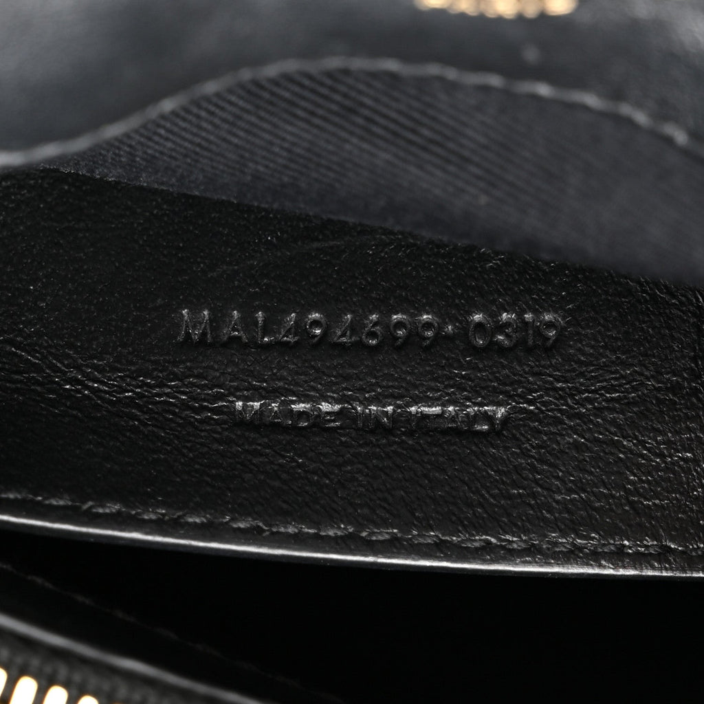 Calfskin Y Quilted Monogram Small Loulou Chain Satchel Black