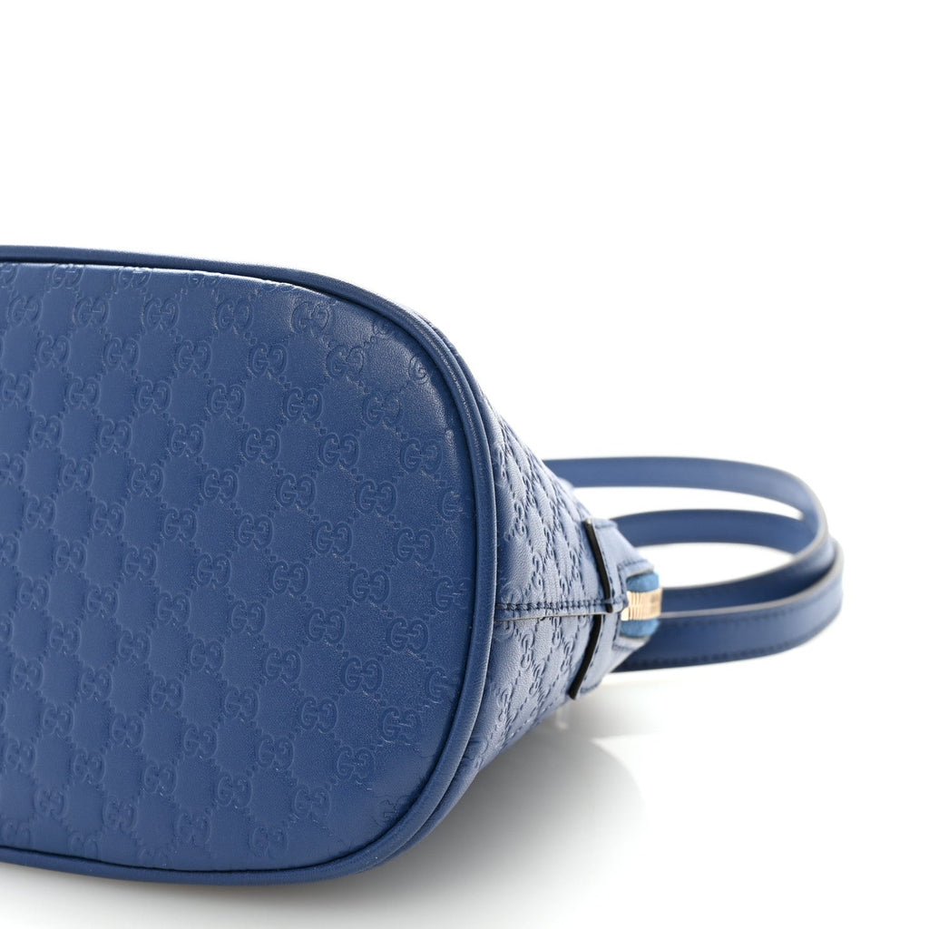 Soft Microguccissima Mini Dome Bag Blue
