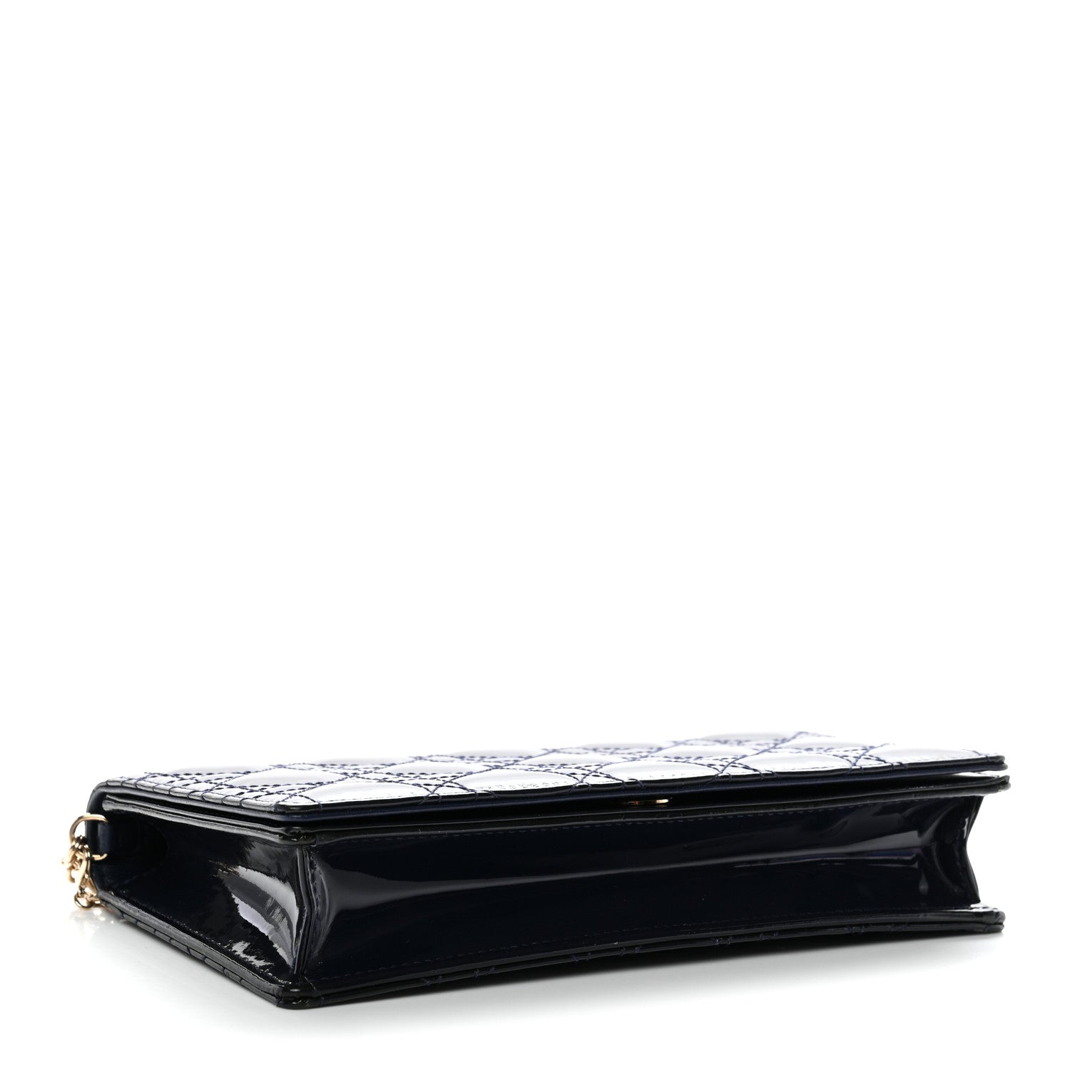 Patent Cannage Lady Dior Clutch Blue
