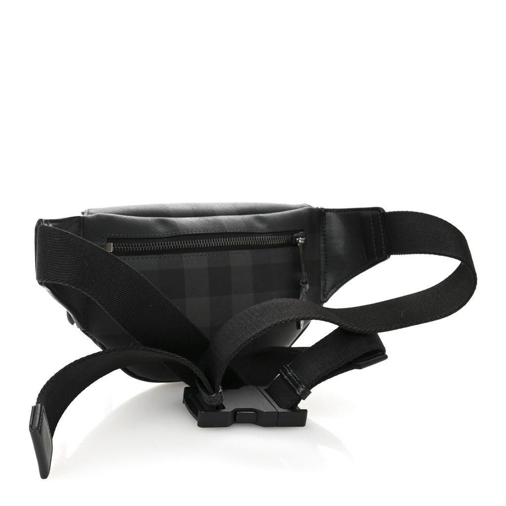 E-canvas Check Cason Bum Bag Charcoal