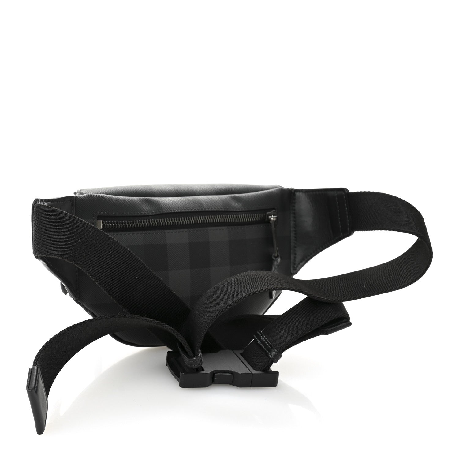 E-canvas Check Cason Bum Bag Charcoal