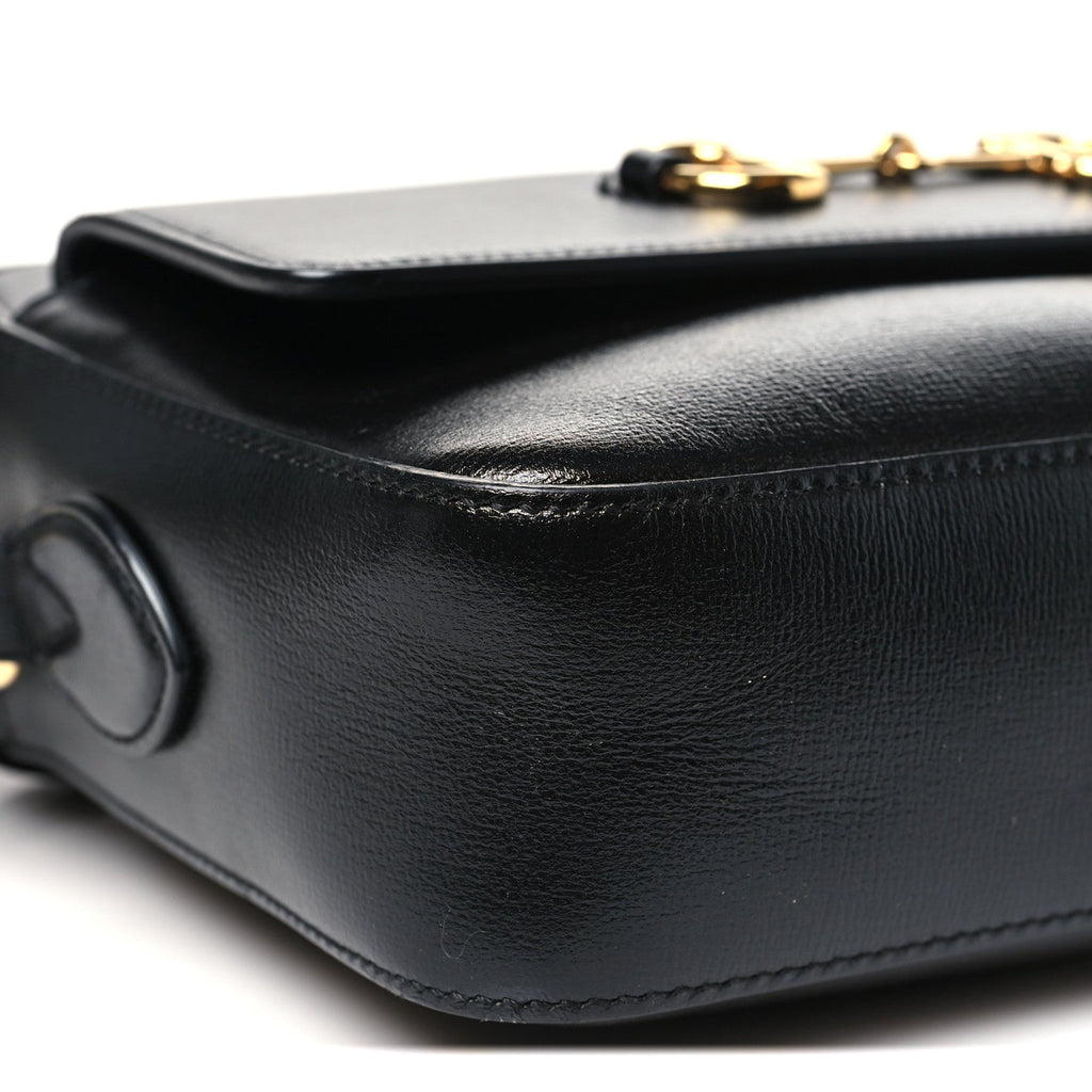Textured Calfskin Small Horsebit 1955 Shoulder Bag Black