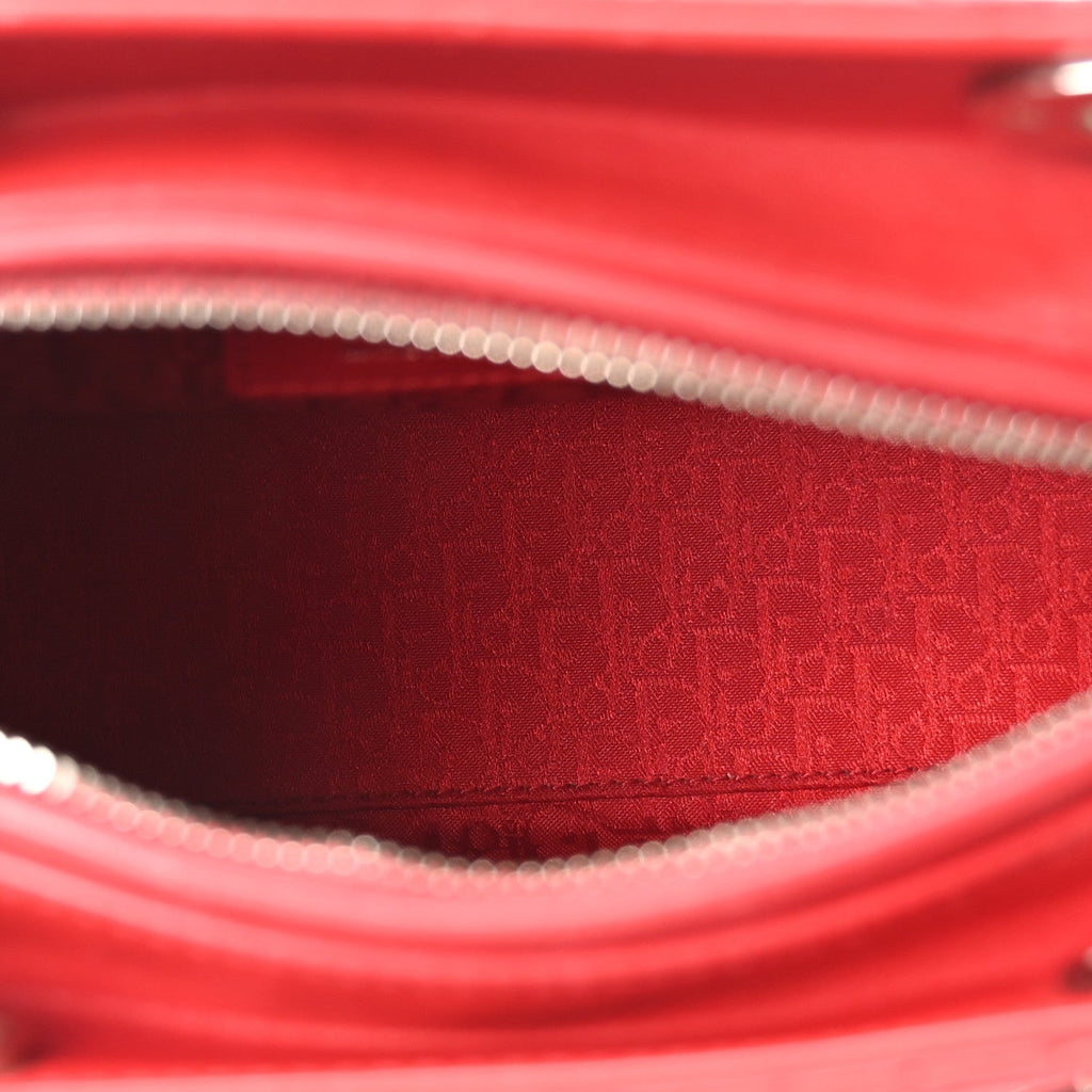 Lambskin Cannage Medium Lady Dior Red
