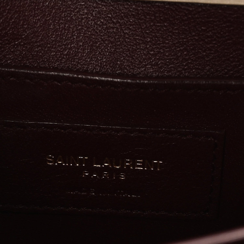 Smooth Calfskin Medium Classic Monogram Cassandra Top Handle Crema Soft Rouge Legion