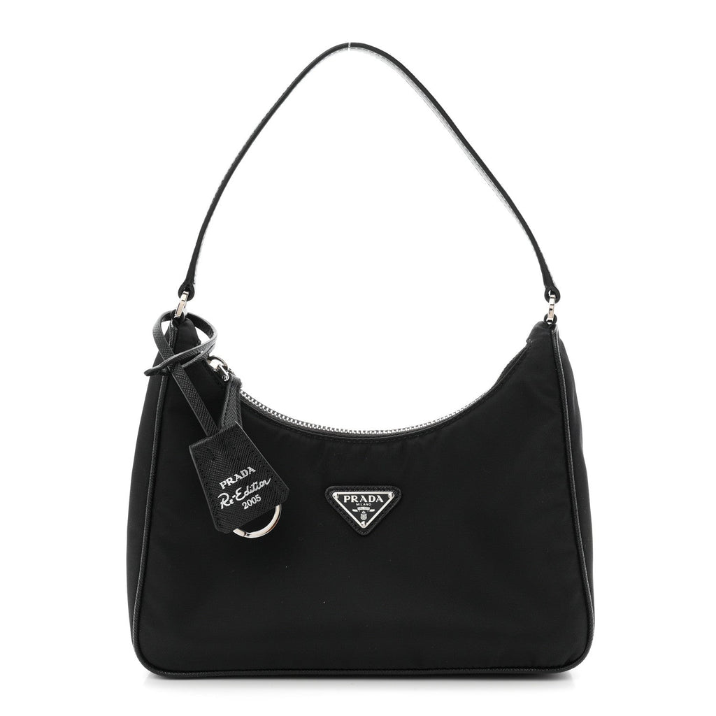 Tessuto Nylon Saffiano Mini Re-Edition 2005 Bag Black