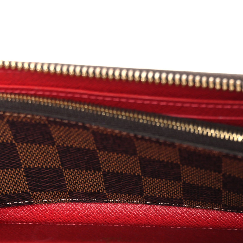 Damier Ebene Clemence Wallet Cherry