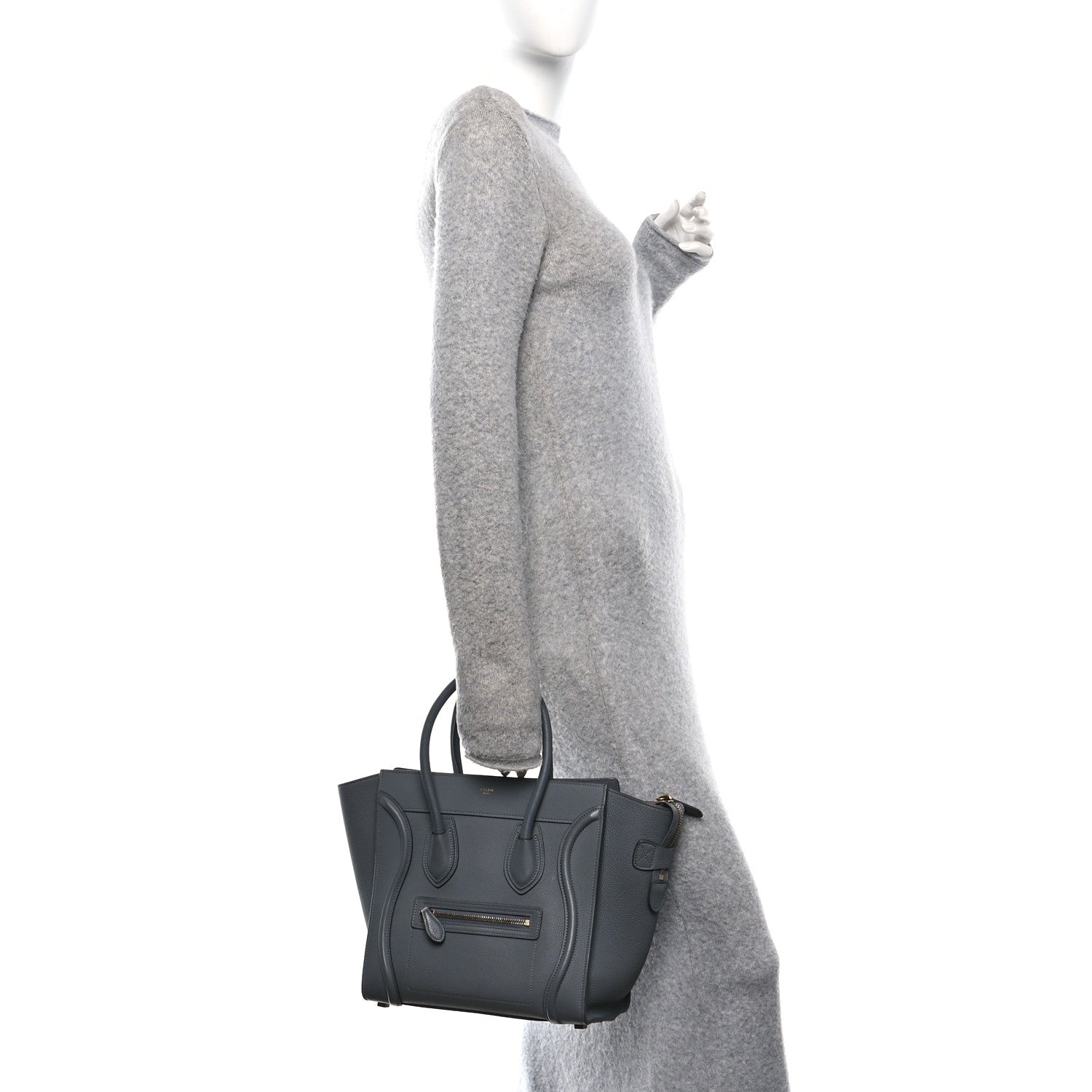 Baby Drummed Calfskin Micro Luggage Kohl