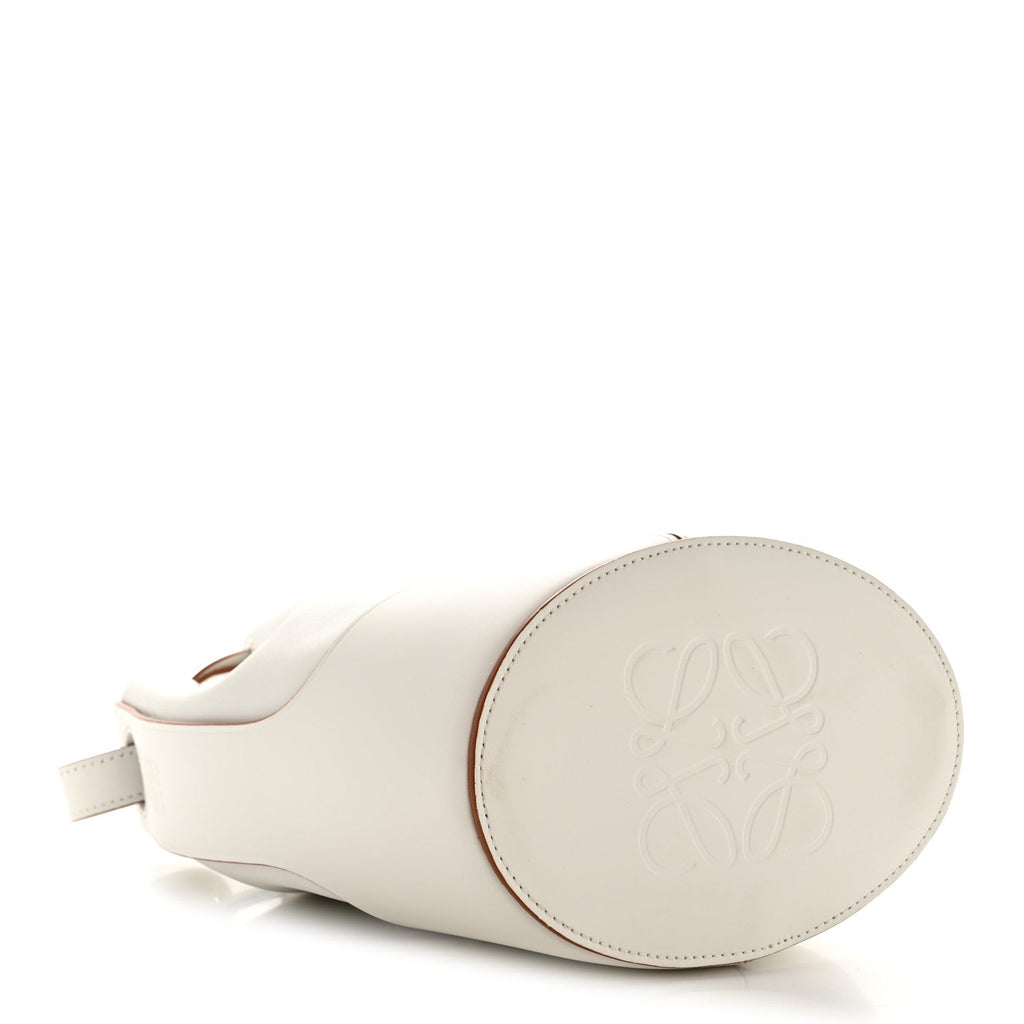 Calfskin Balloon Bucket Bag Soft White