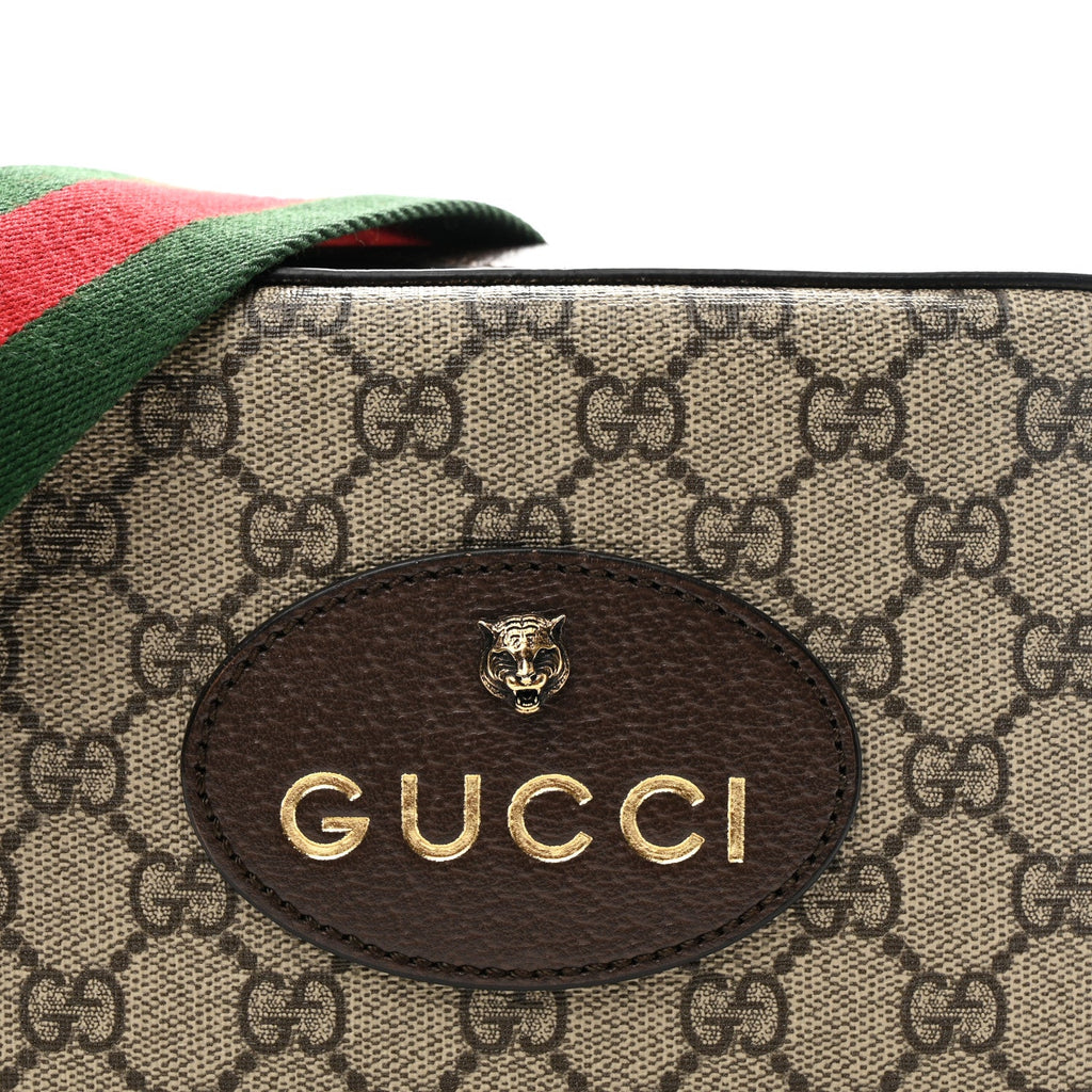 GG Supreme Monogram Web Neo Vintage Shoulder Bag Beige New Acero Crop