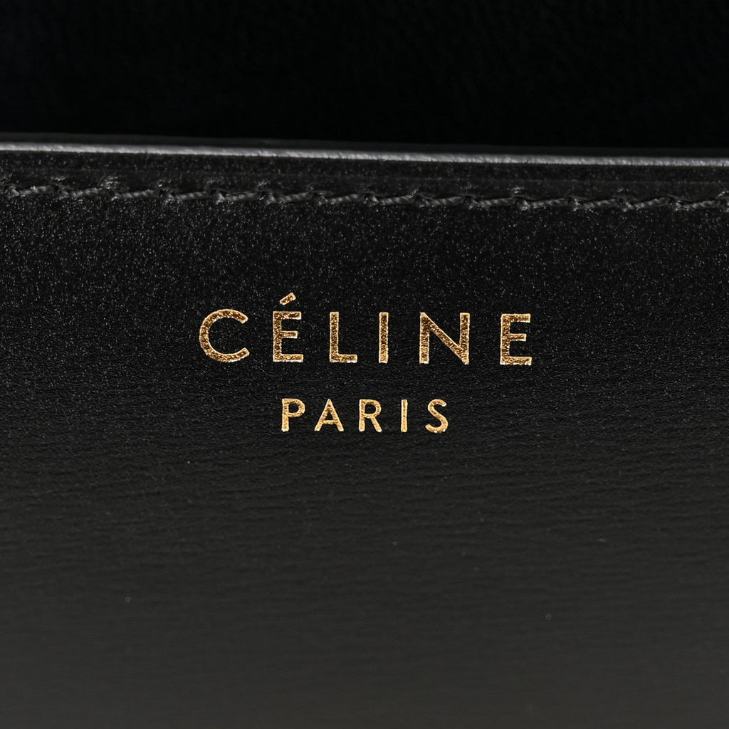 Box Calfskin Medium Classic Box Flap Bag Black