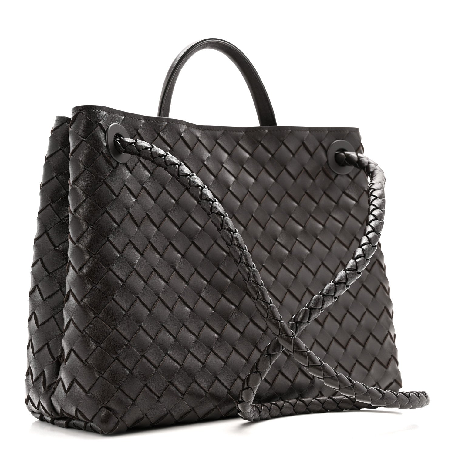 Nappa Intrecciato Medium Andiamo Shoulder Bag Fondant