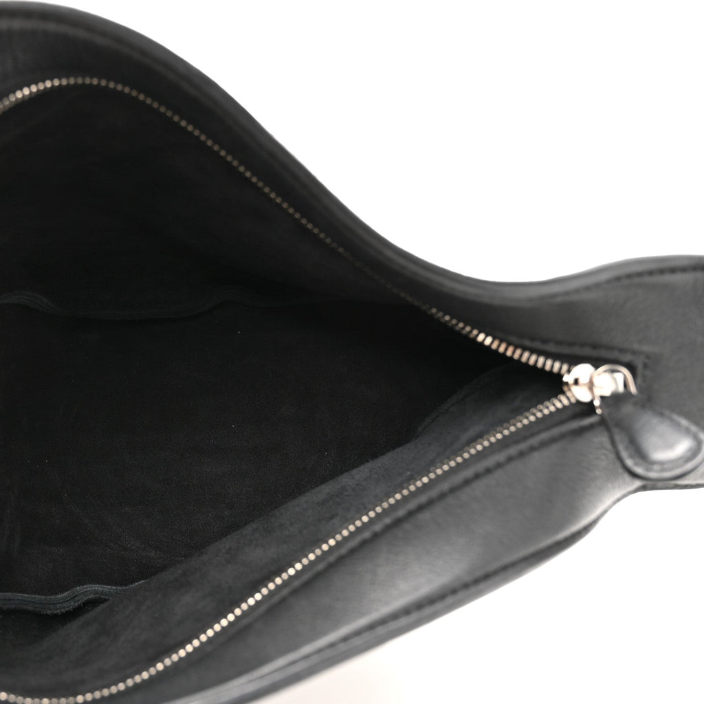 Grained Calfskin Small Slouchy Banana Bag Black