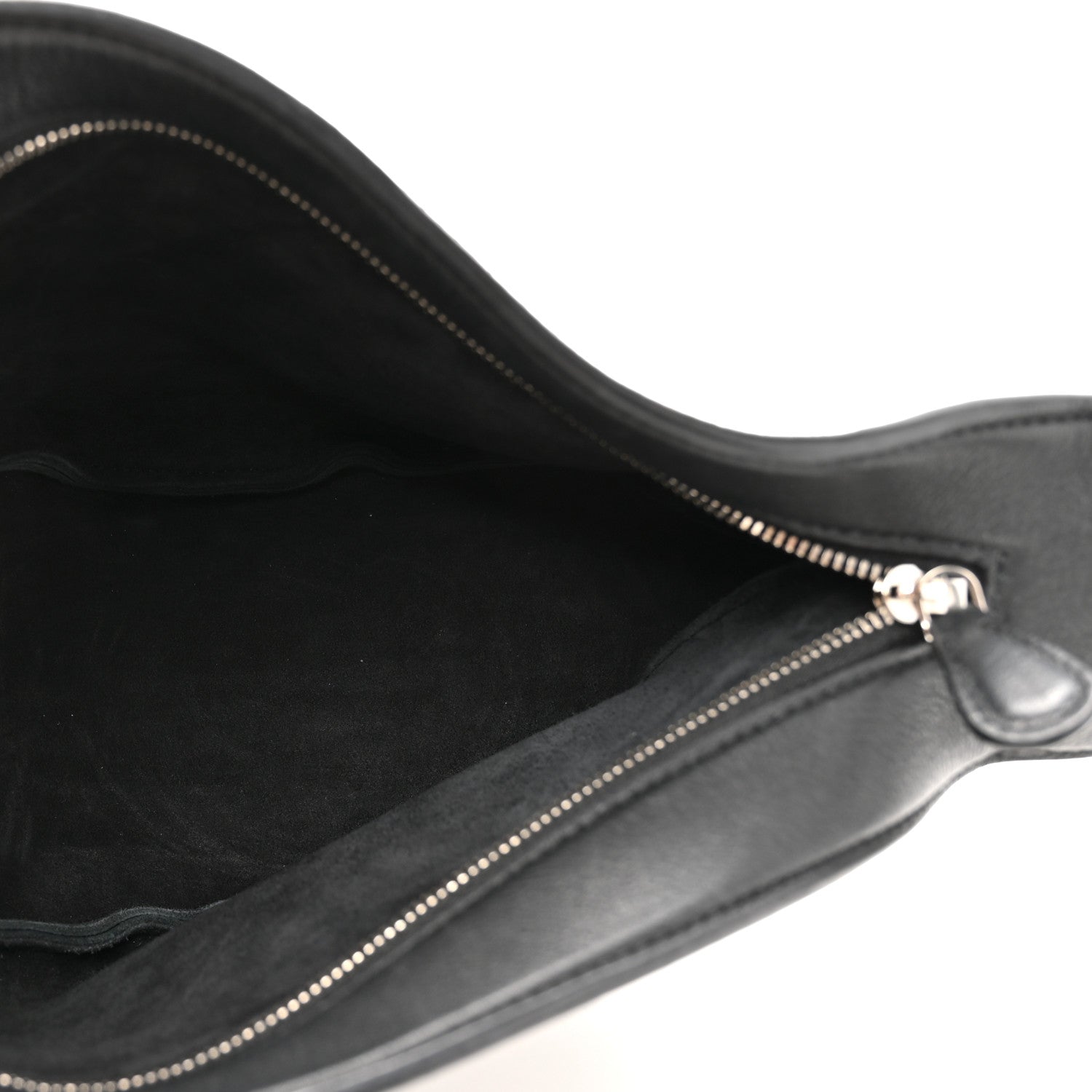 Grained Calfskin Small Slouchy Banana Bag Black
