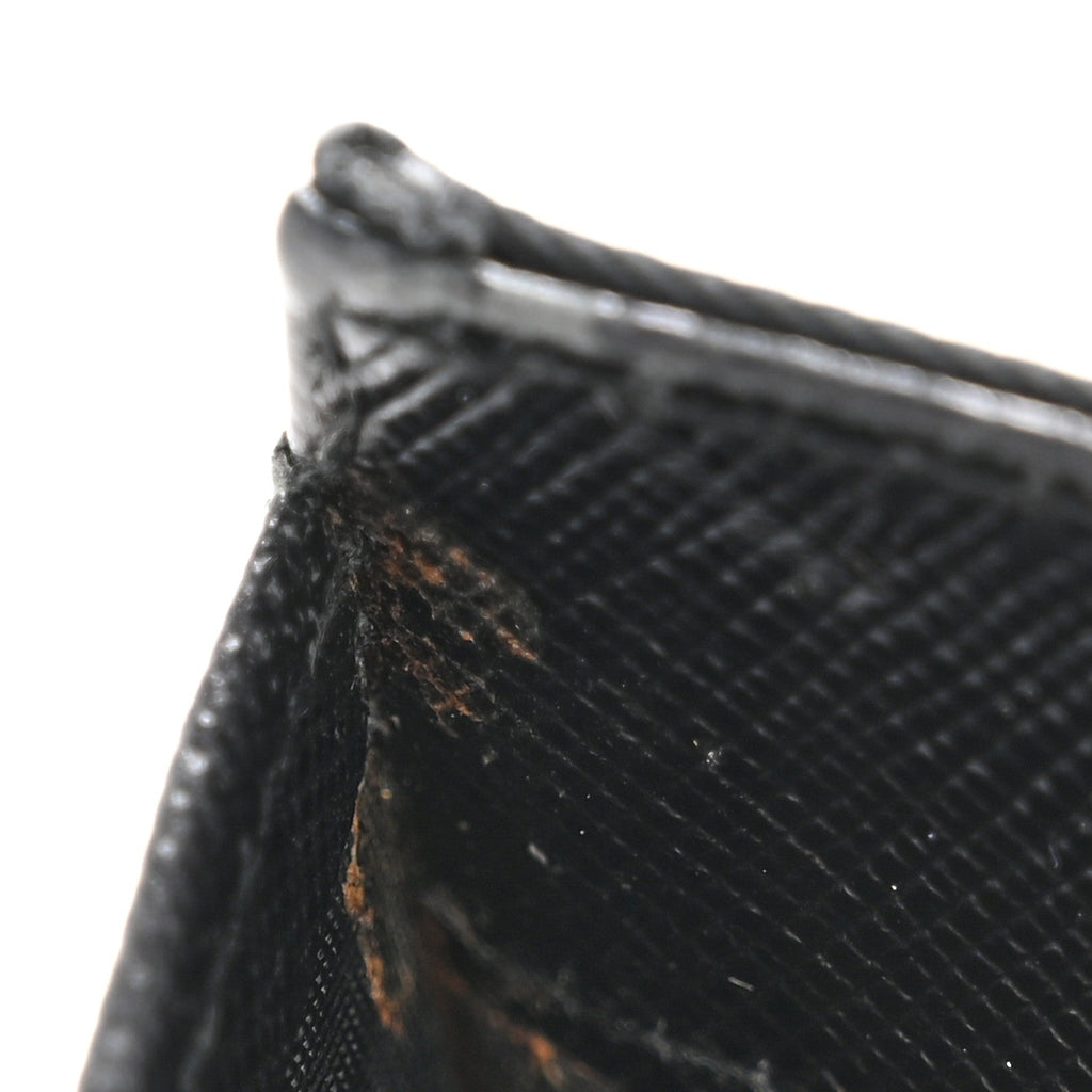 Tessuto Nylon Tri-Fold Compact Wallet  Black