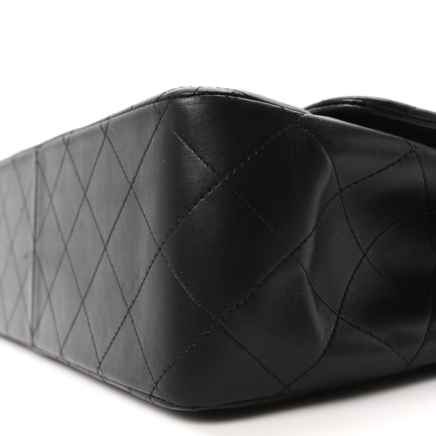 Lambskin Quilted Jumbo Double Flap Black