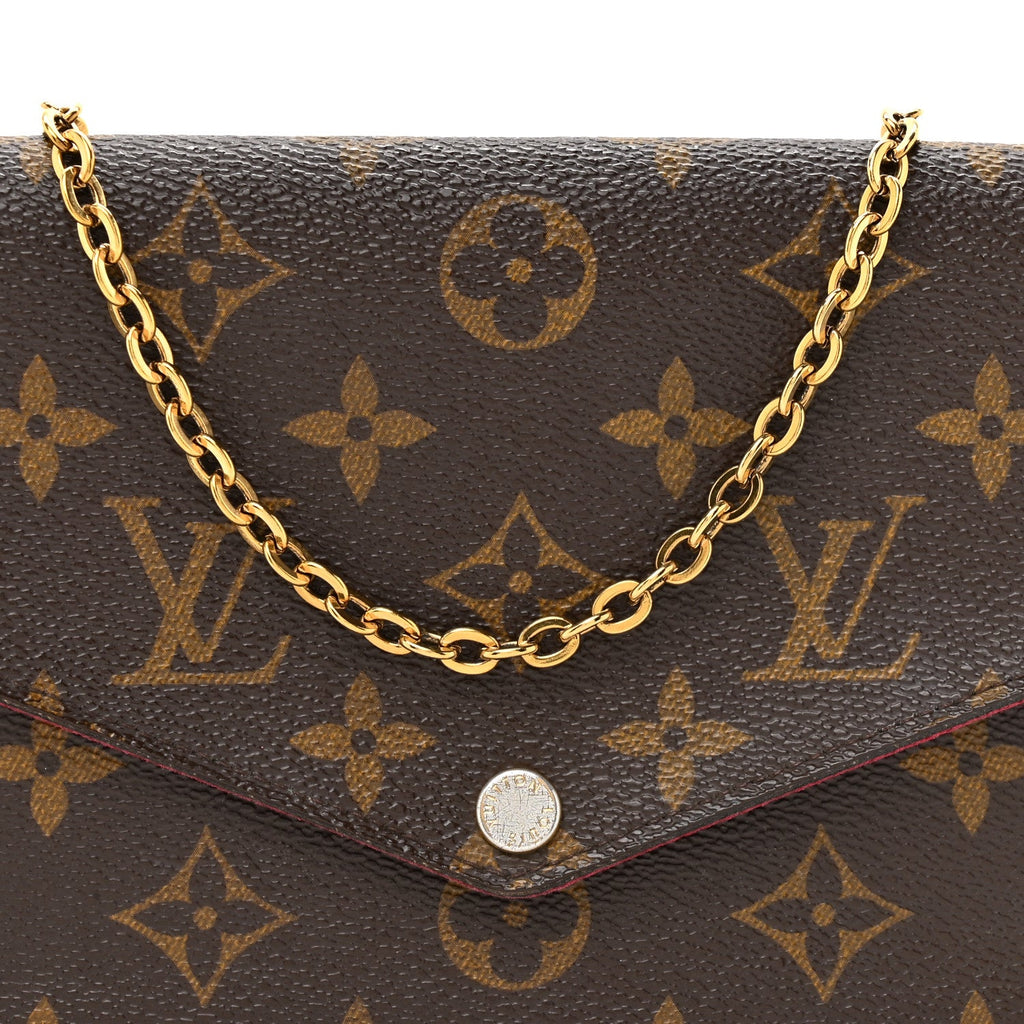 Monogram Pochette Felicie Chain Wallet Fuchsia